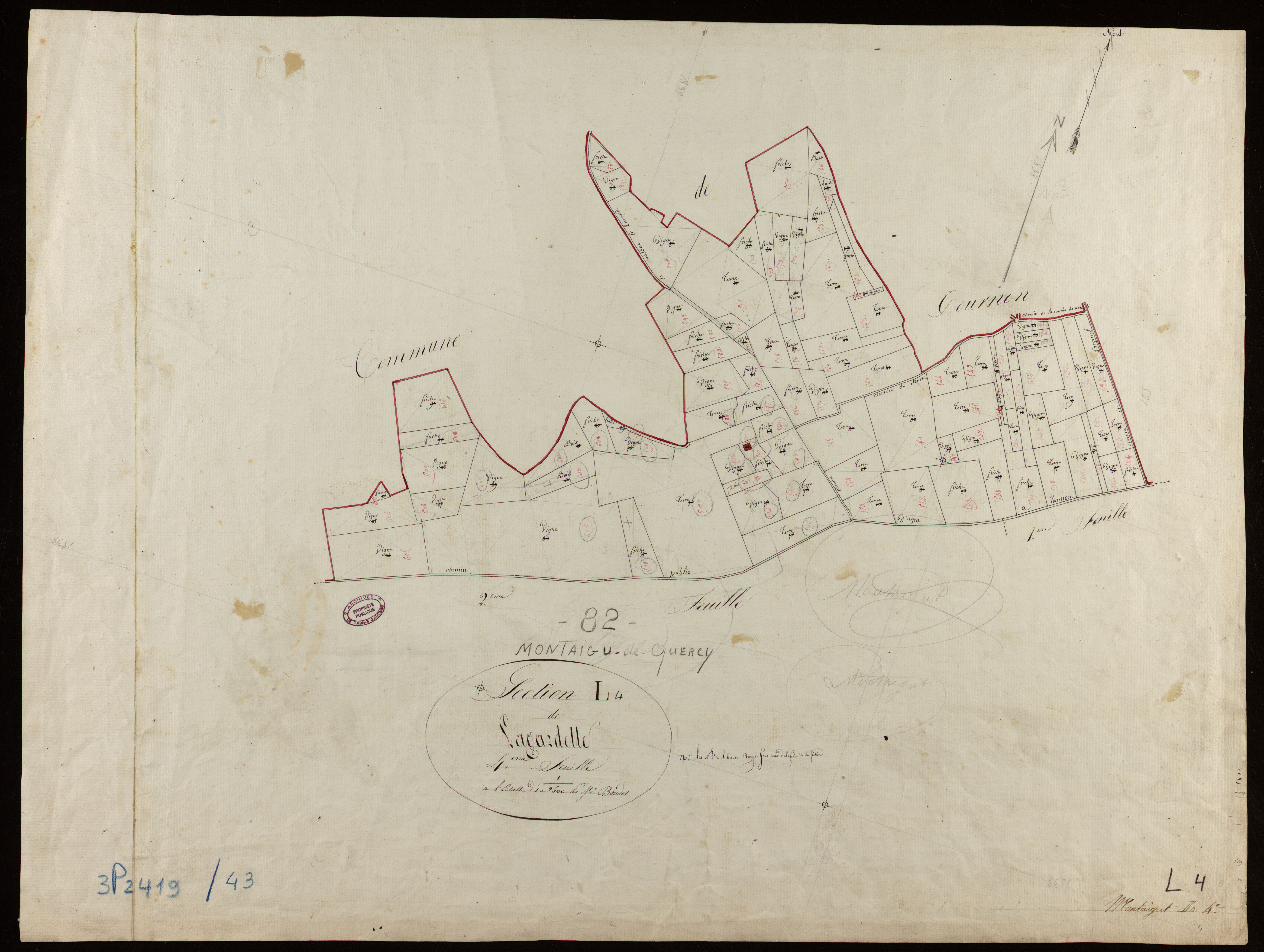 Montaigu-de-Quercy - Section L - Lagardette, 4e feuille