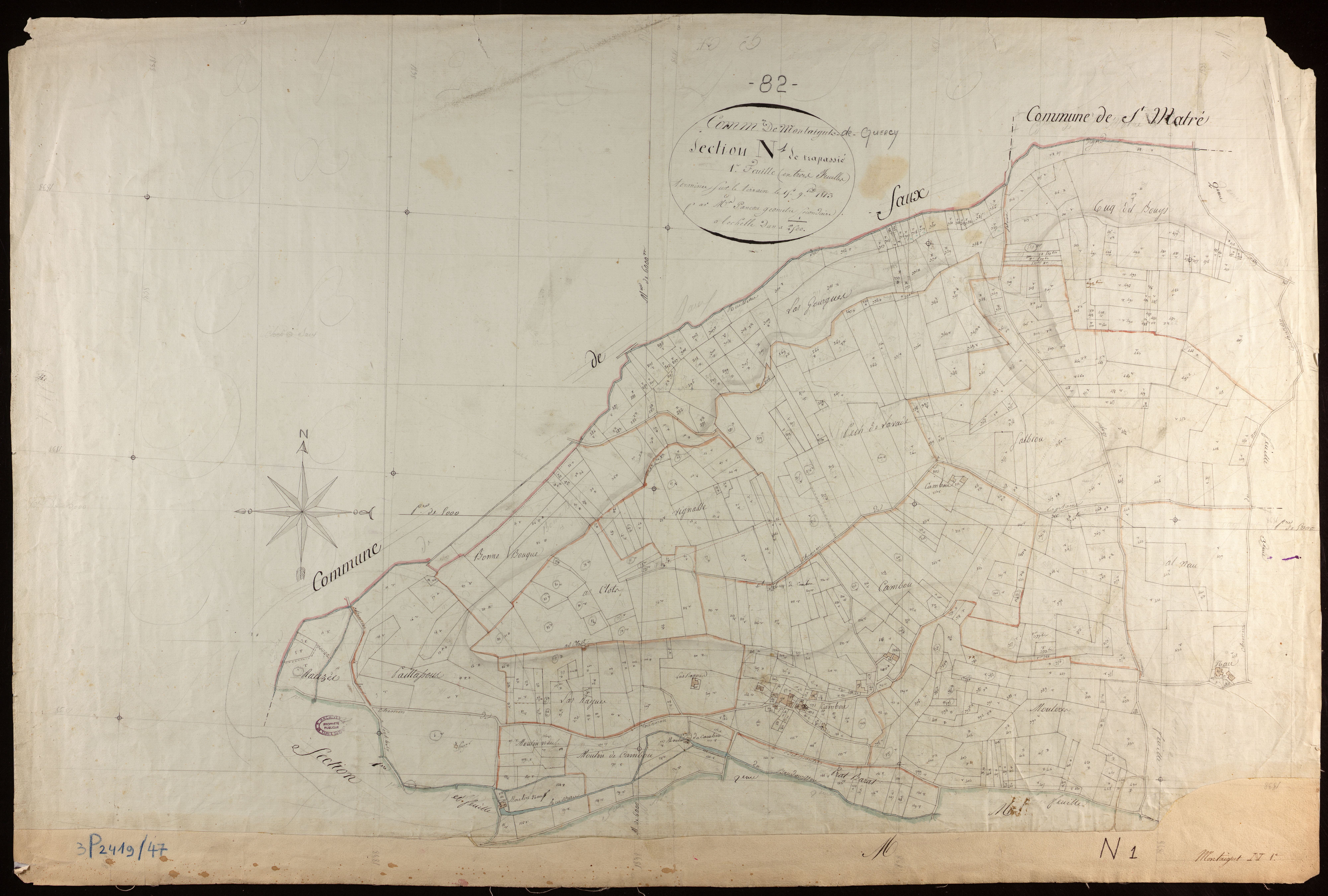 Montaigu-de-Quercy - Section N - Trapassié, 1ère feuille