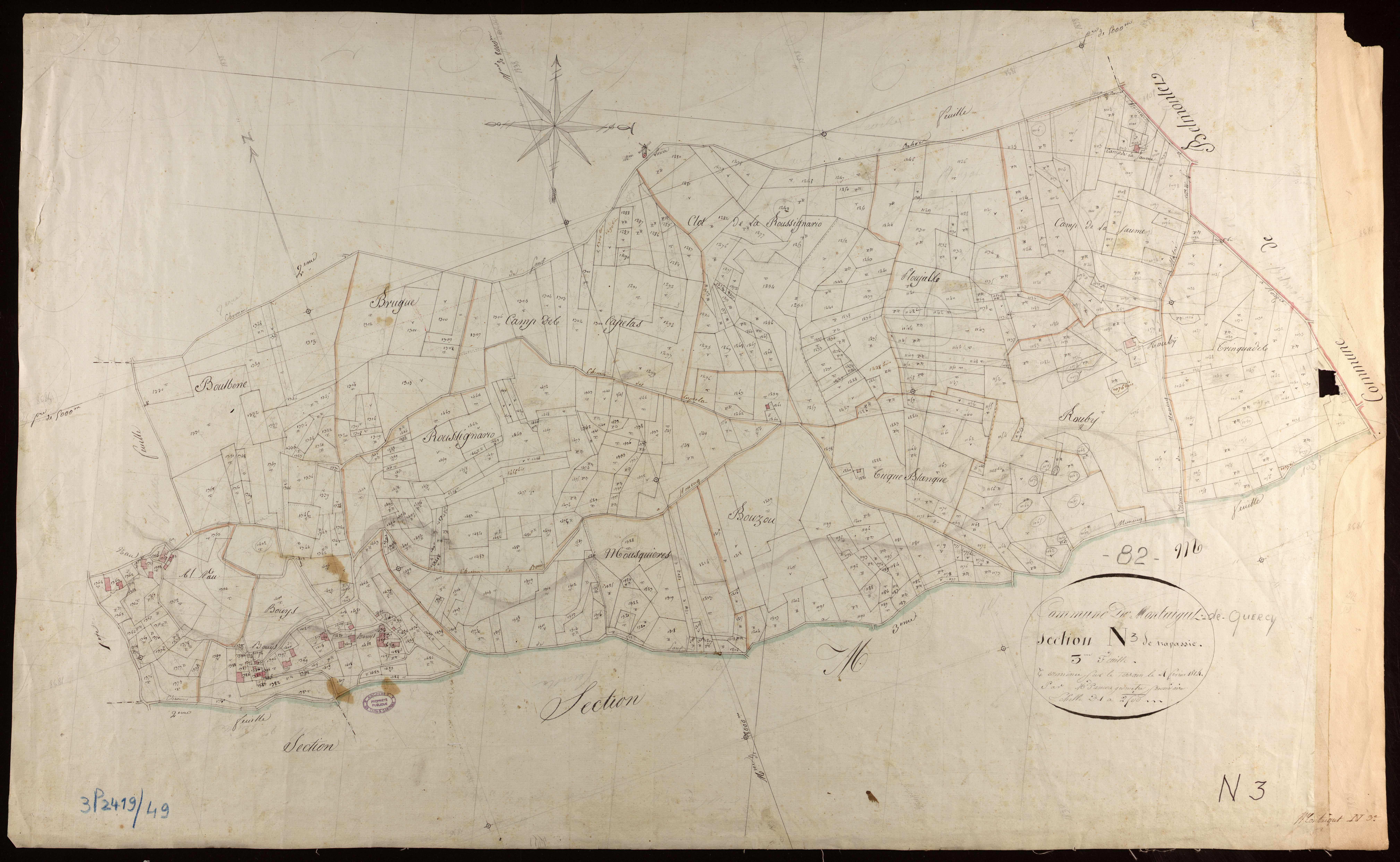 Montaigu-de-Quercy - Section N - Trapassié, 3e feuille
