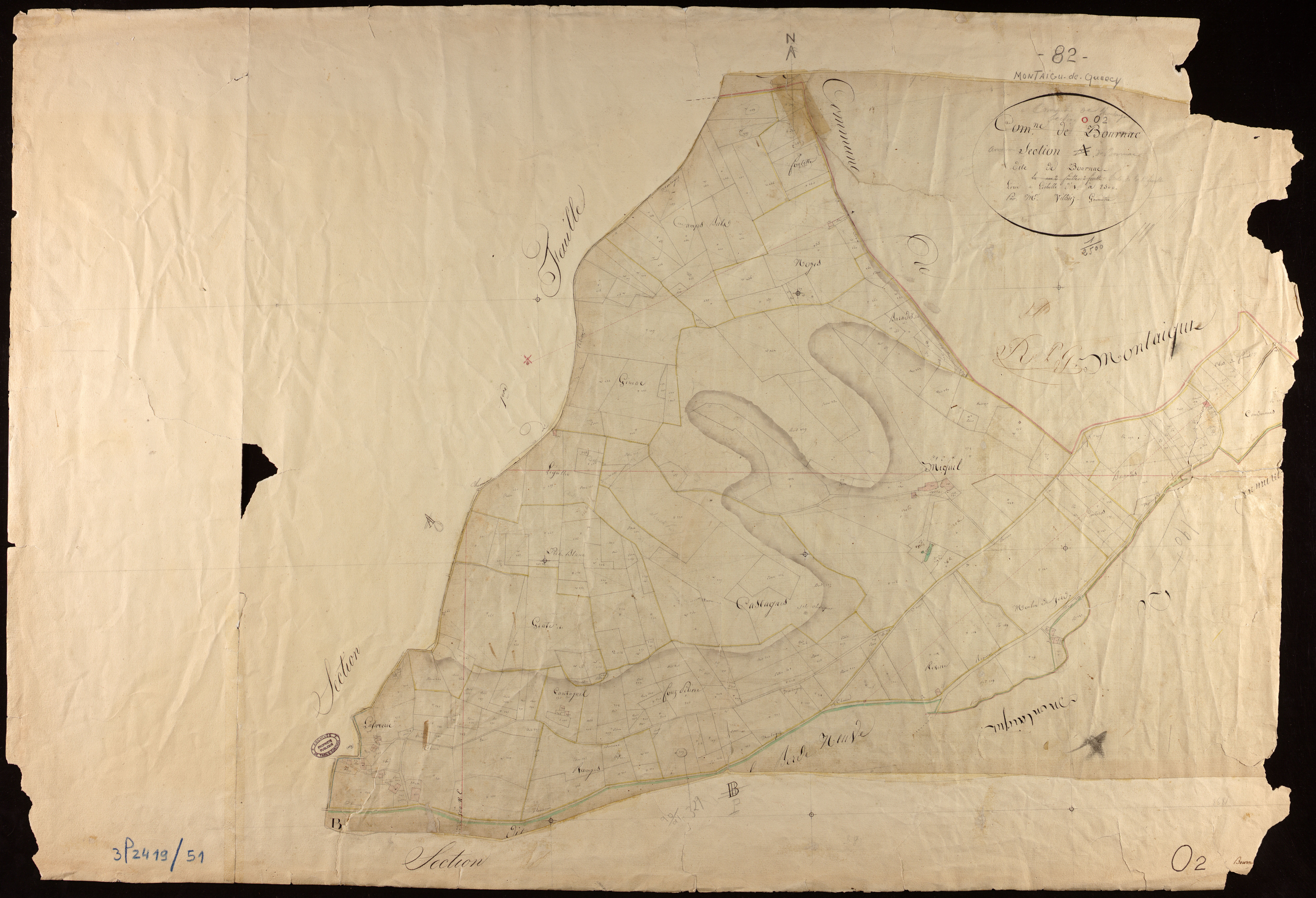 Montaigu-de-Quercy - Section O - Bournac, 2e feuille