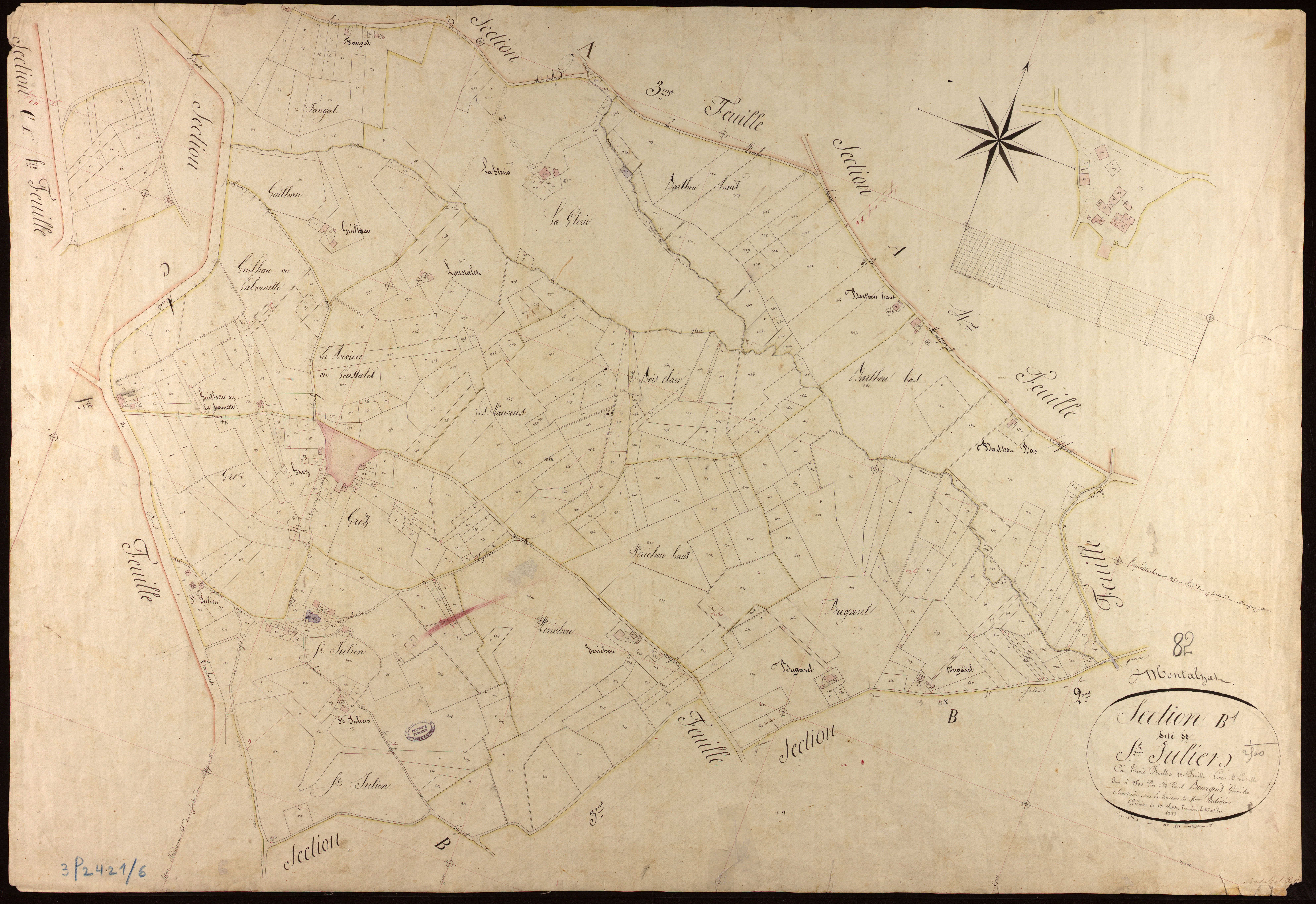 Montalzat - Section B - Saint-Julien, 1ère feuille