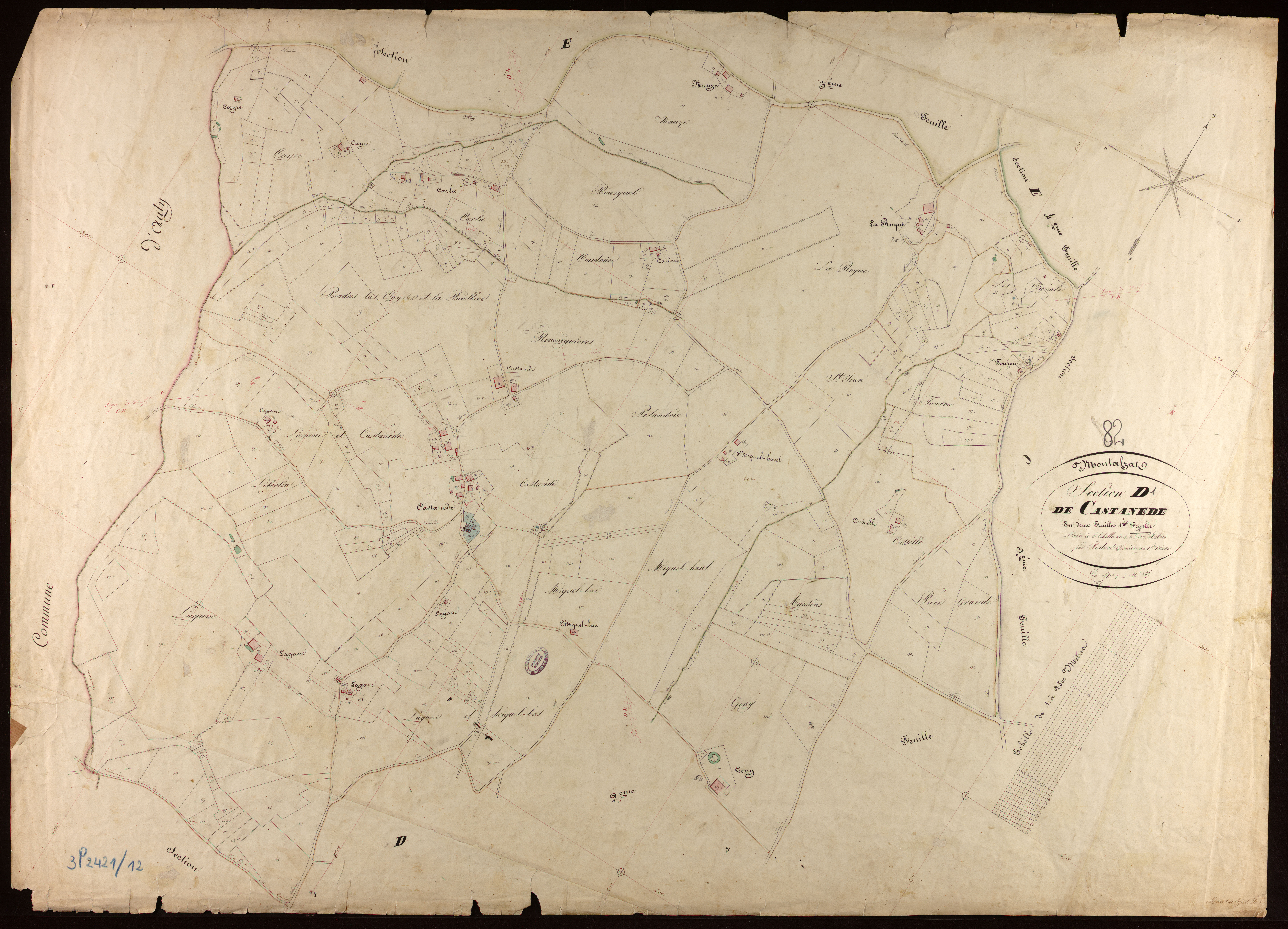 Montalzat - Section D - Castanède, 1ère feuille