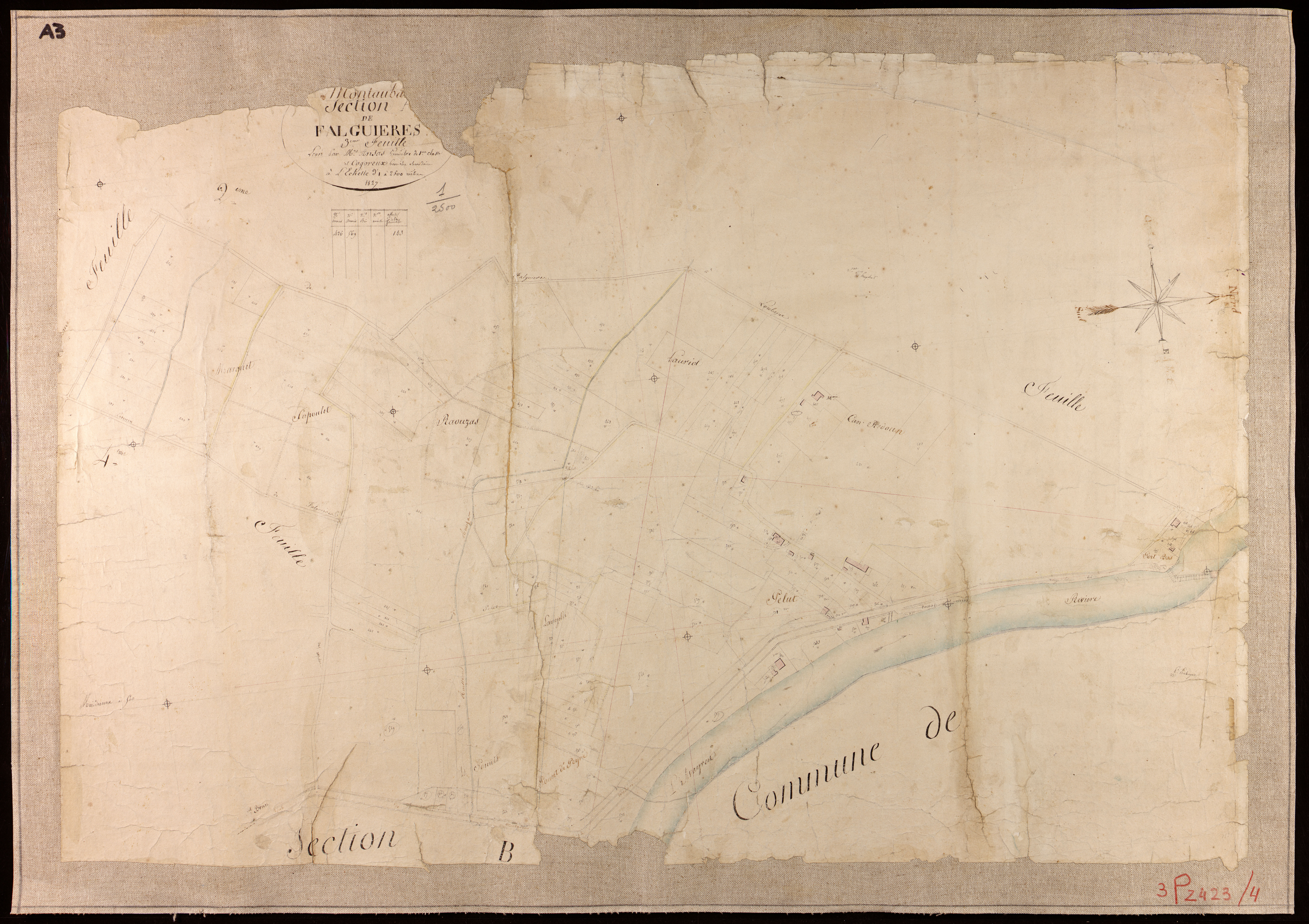 Montauban - Section A - Falguières, 3e feuille