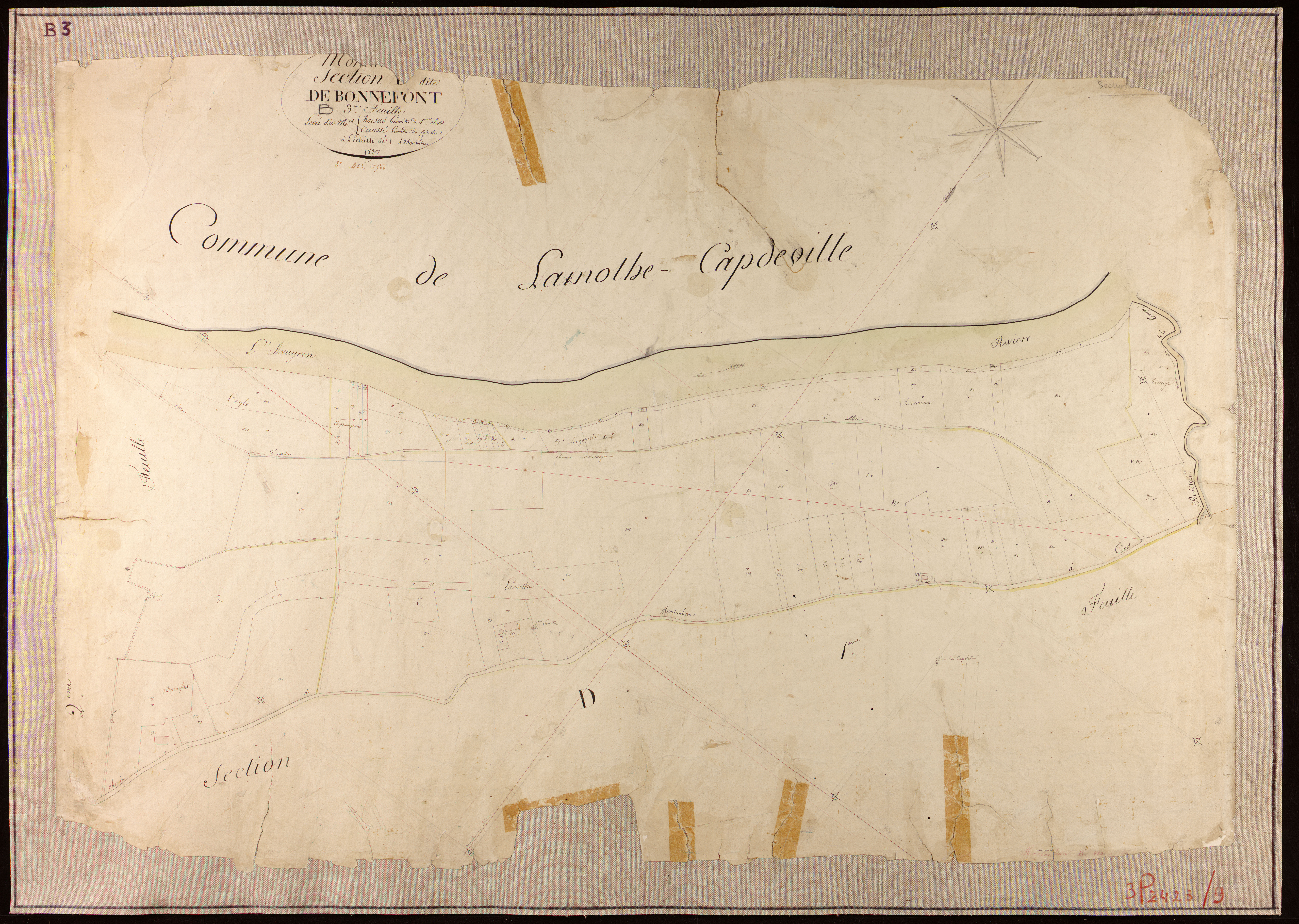 Montauban - Section B - Bonnefont, 3e feuille