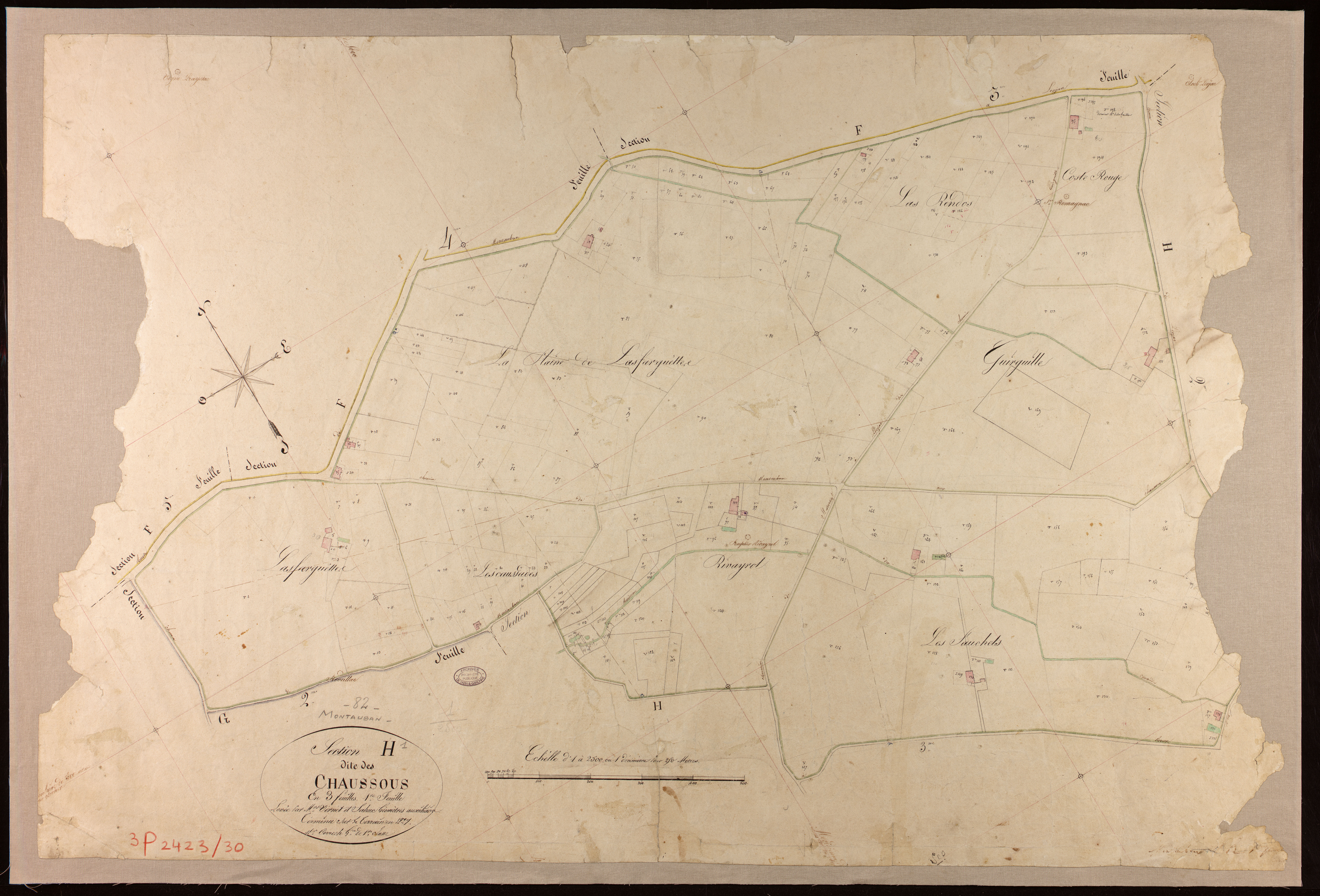 Montauban - Section H - Les Chaussous, 1ère feuille