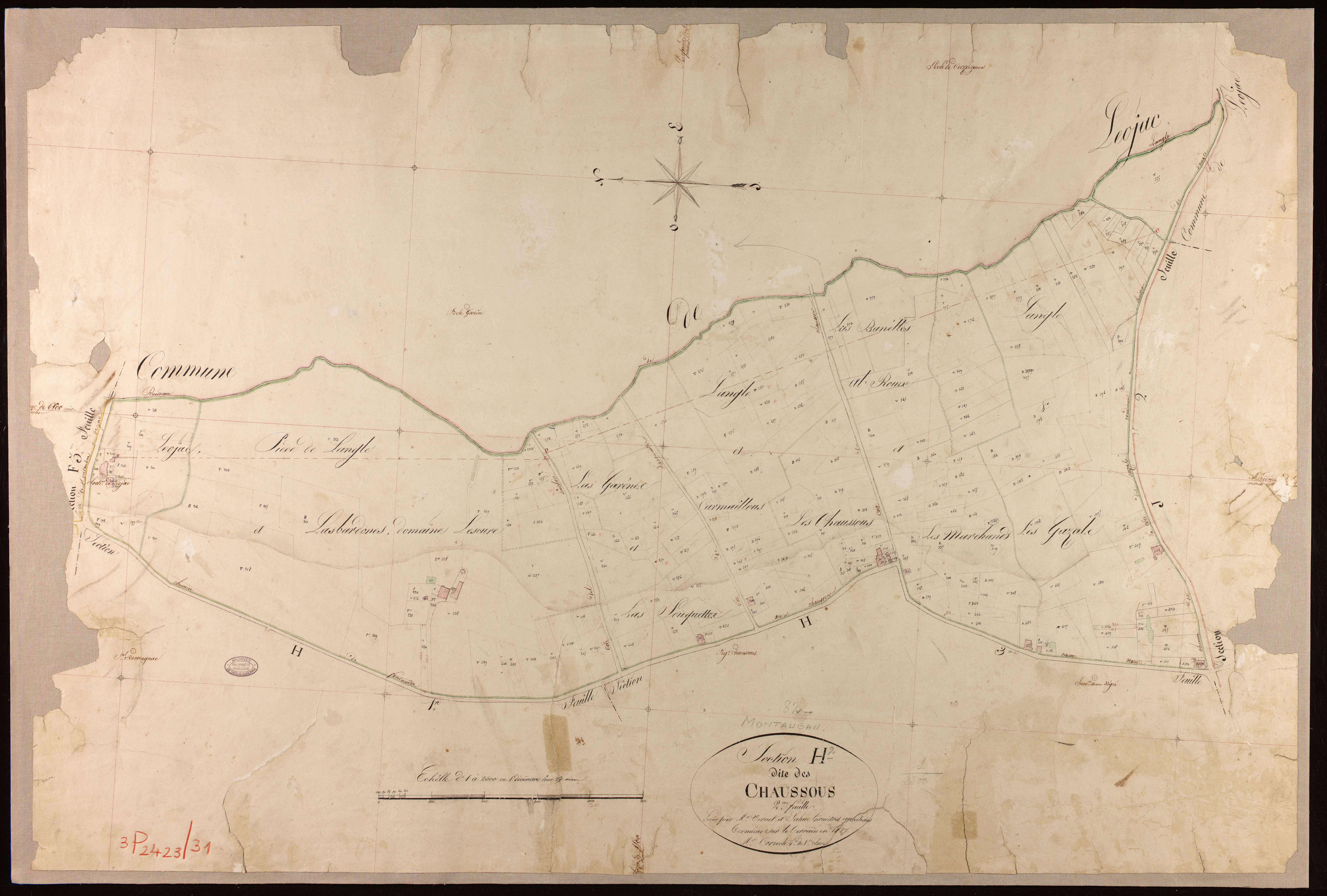 Montauban - Section H - Les Chaussous, 2e feuille
