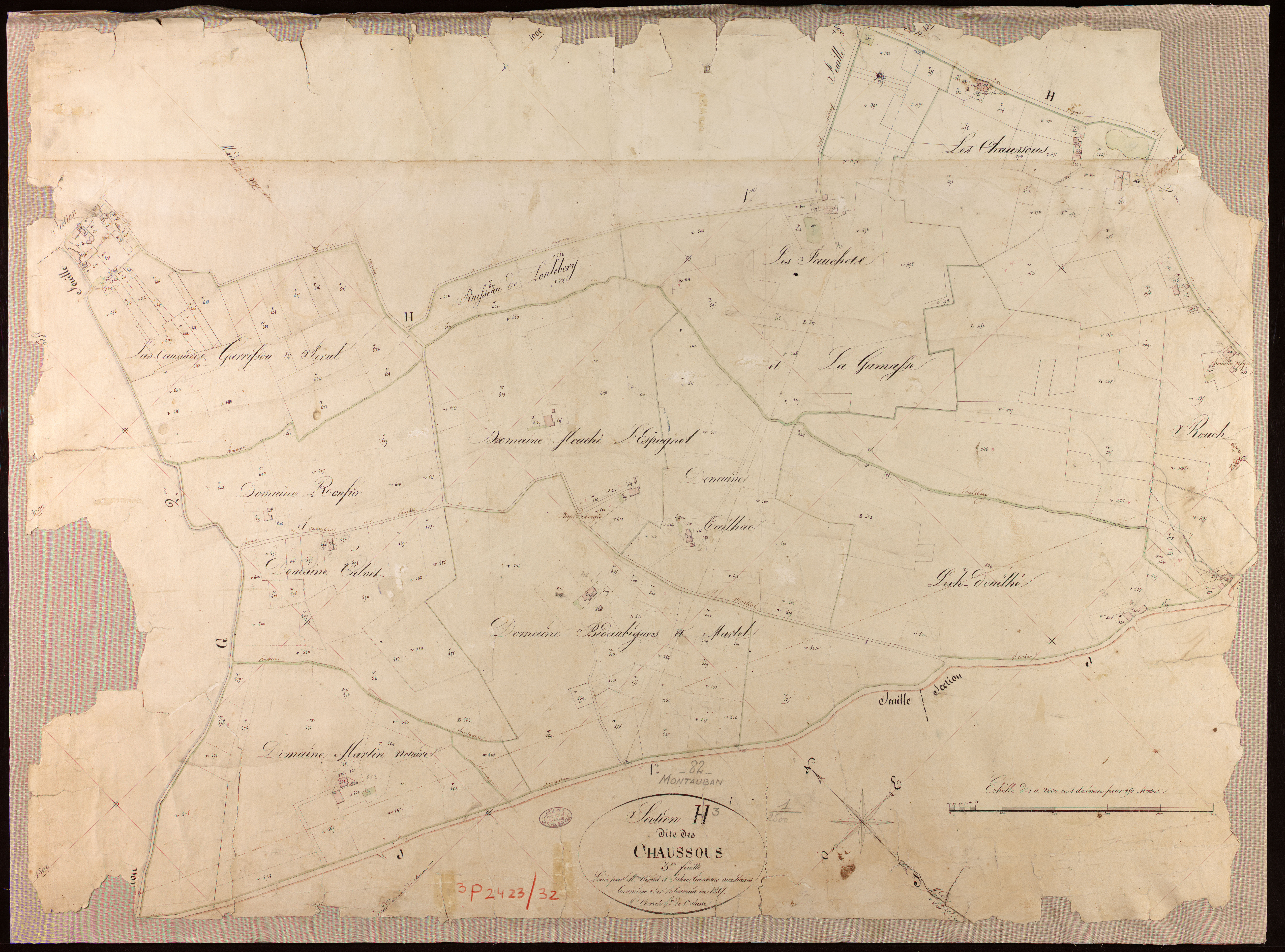 Montauban - Section H - Les Chaussous, 3e feuille