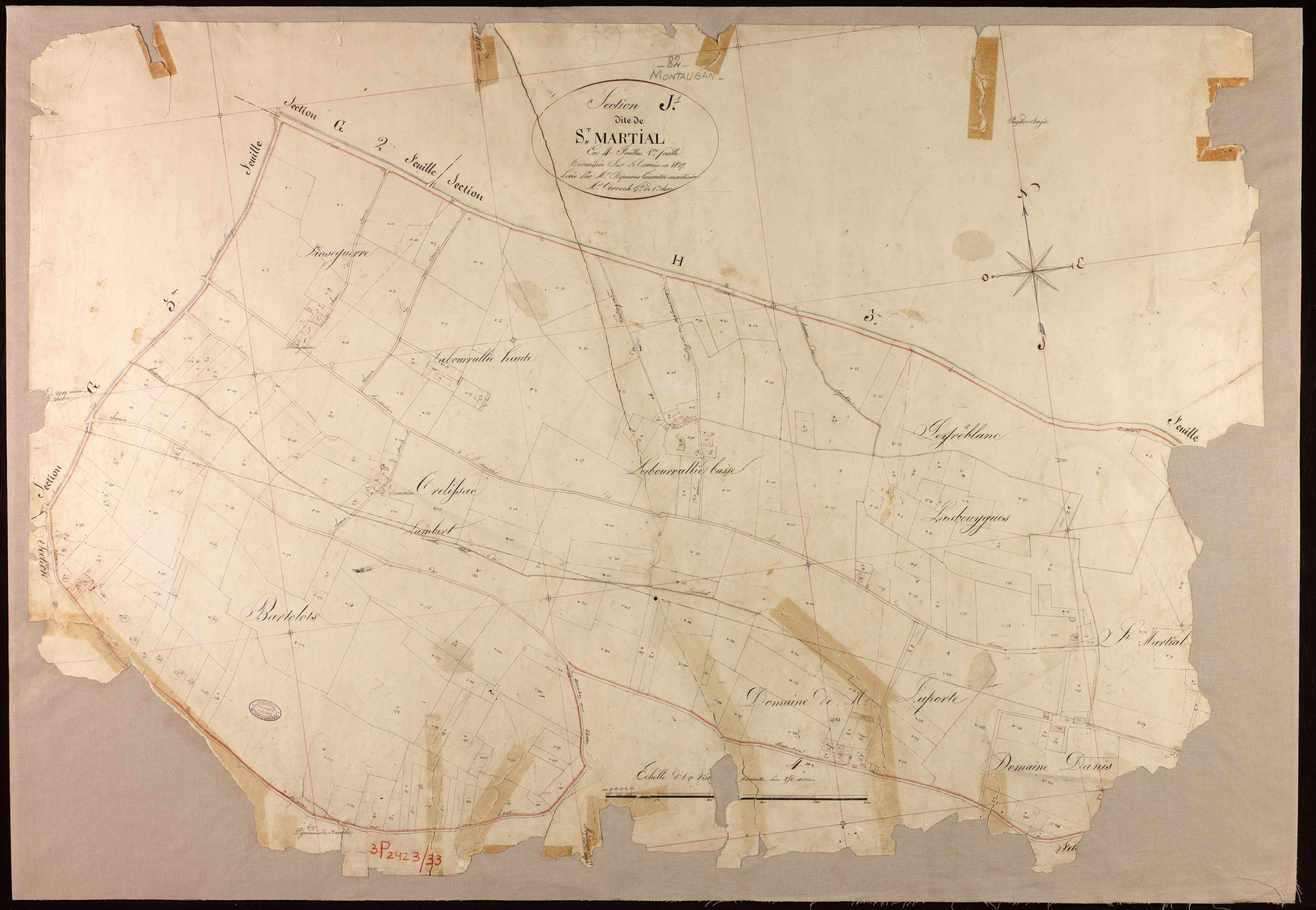 Montauban - Section J - Saint-Martial, 1ère feuille