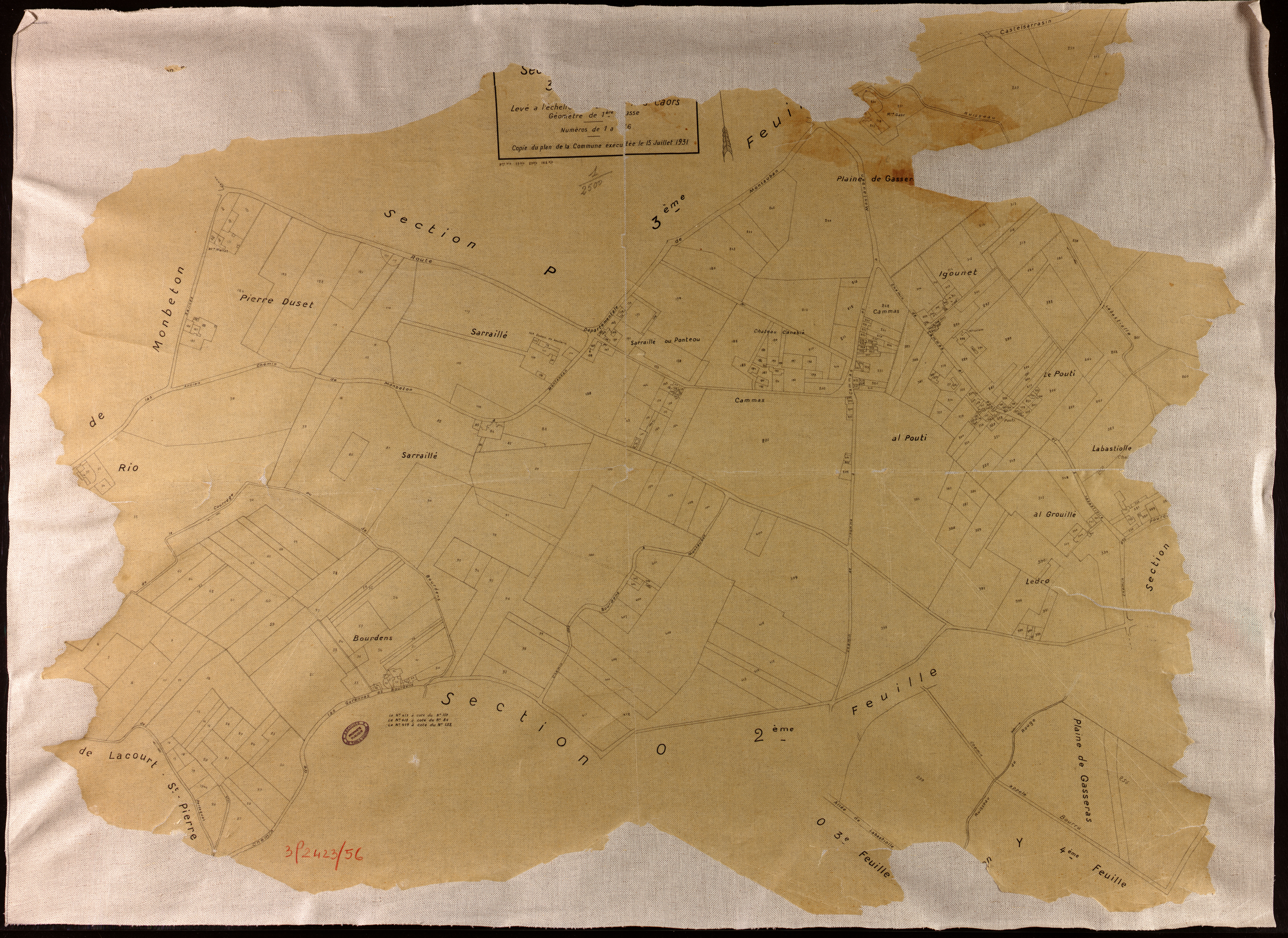 Montauban - Section O - Labastiolle, 1ère feuille copie