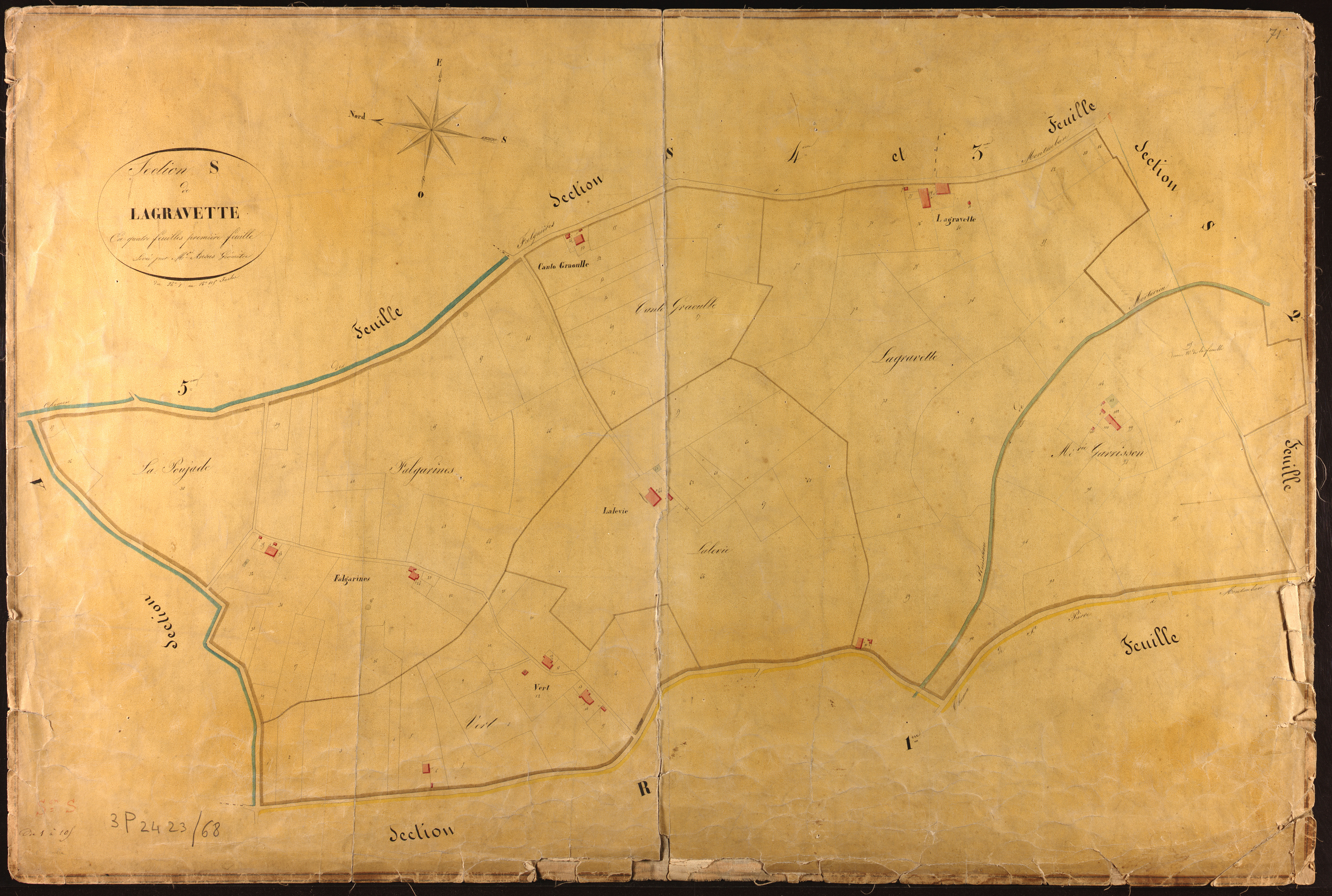 Montauban - Section S - Lagravette, 1ère feuille