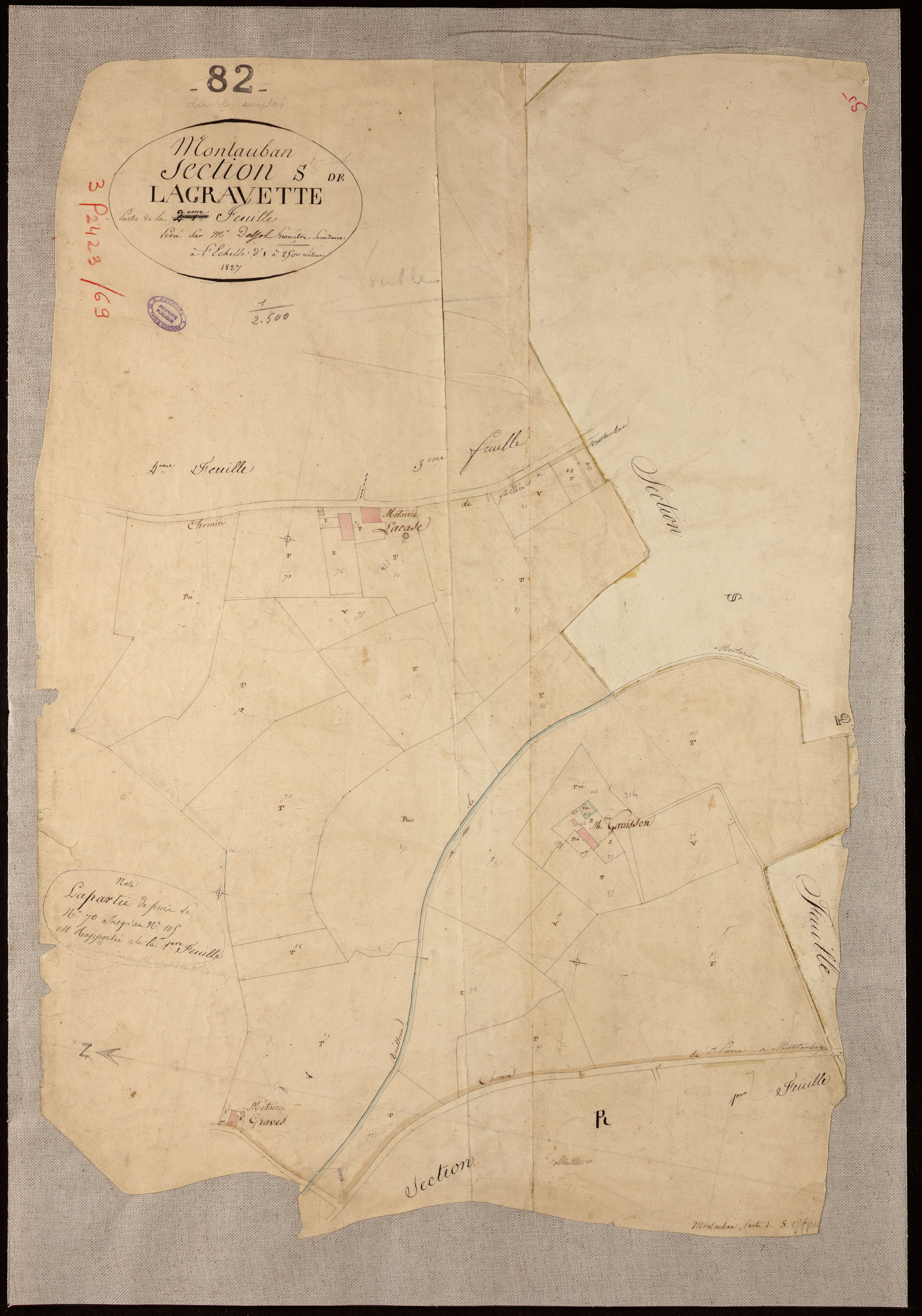 Montauban - Section S - Lagravette, 1ère feuille copie