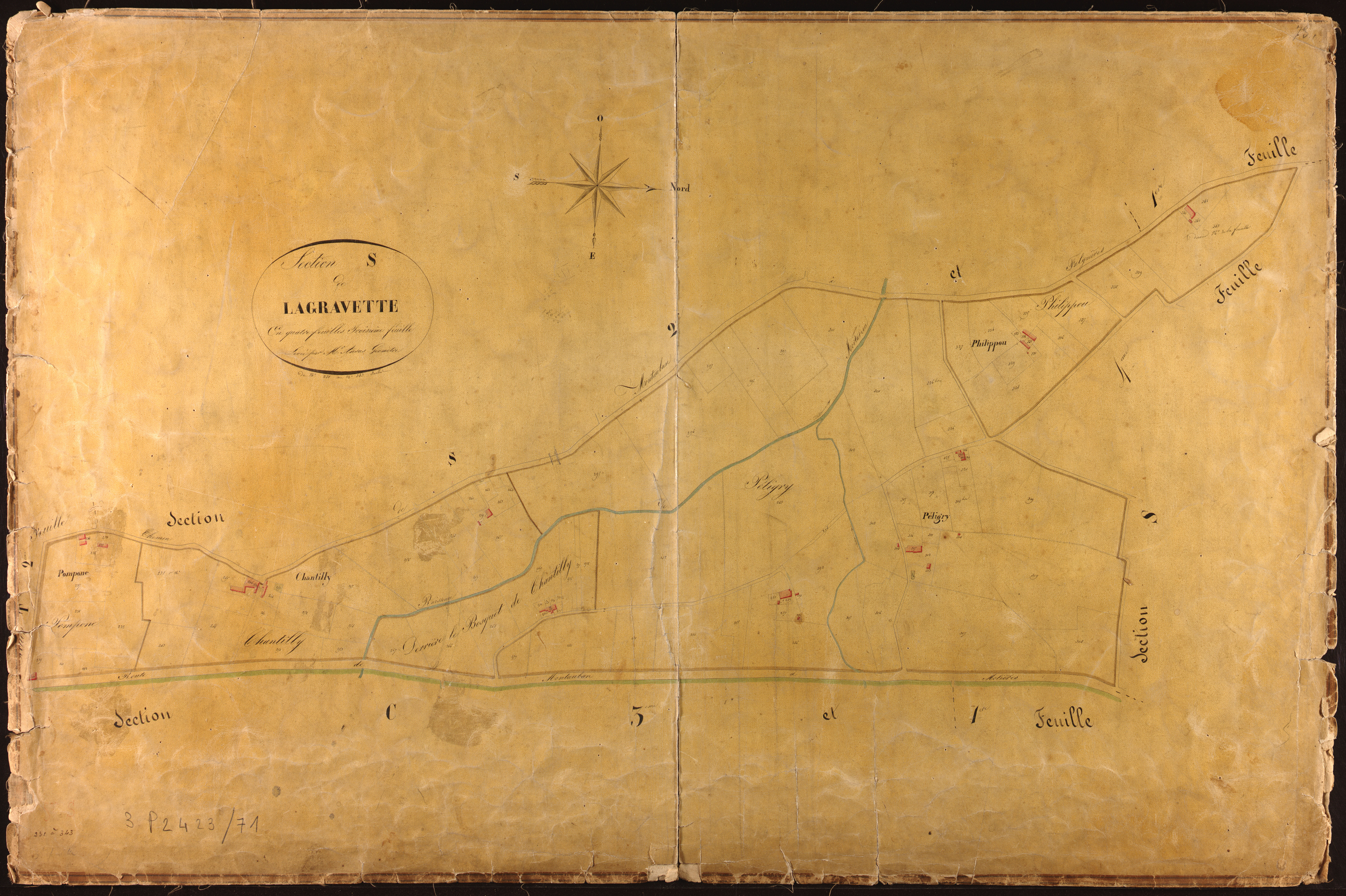 Montauban - Section S - Lagravette, 3e feuille