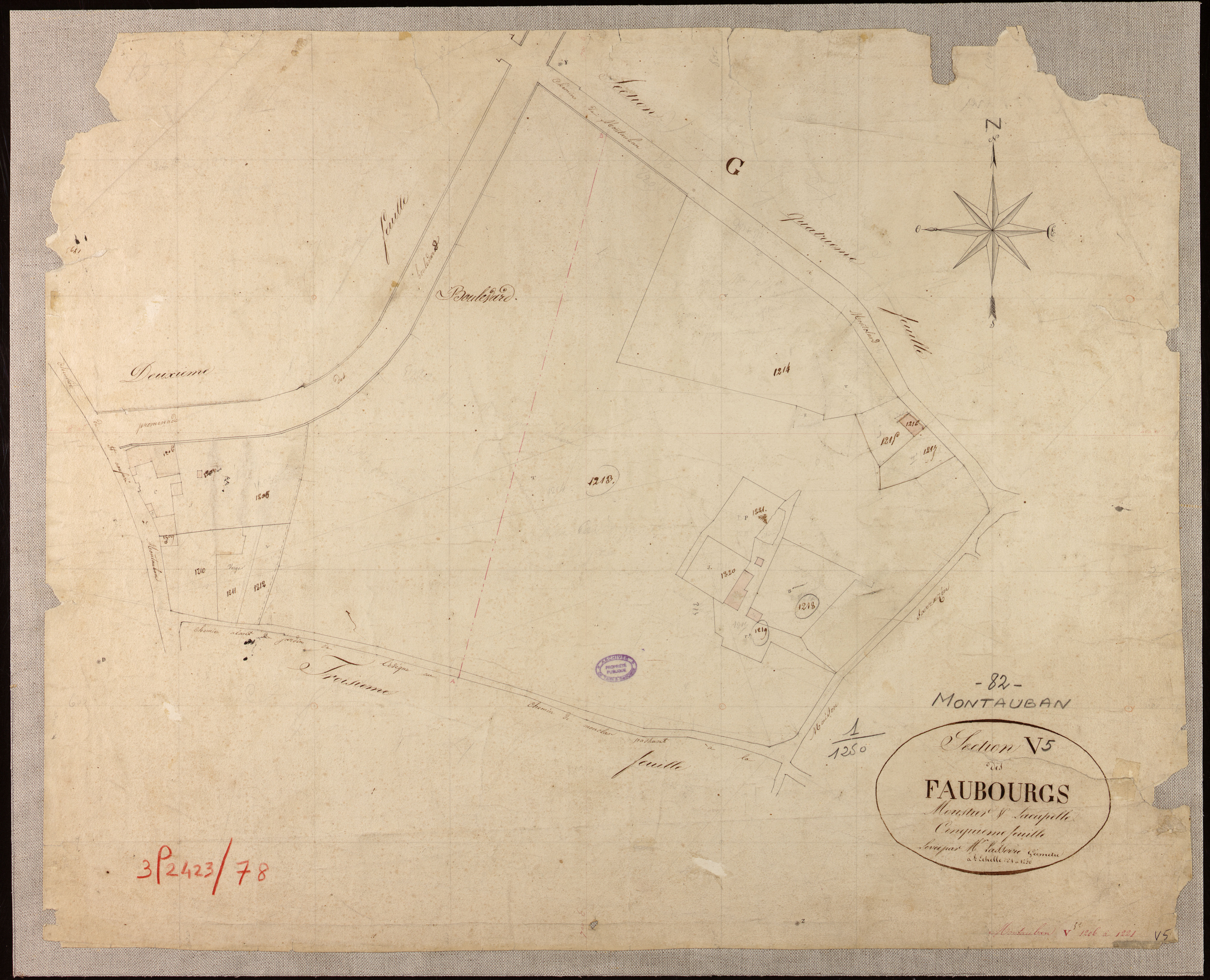 Montauban - Section V - Les Faubourgs Lacapelle et Moustier, 5e feuille