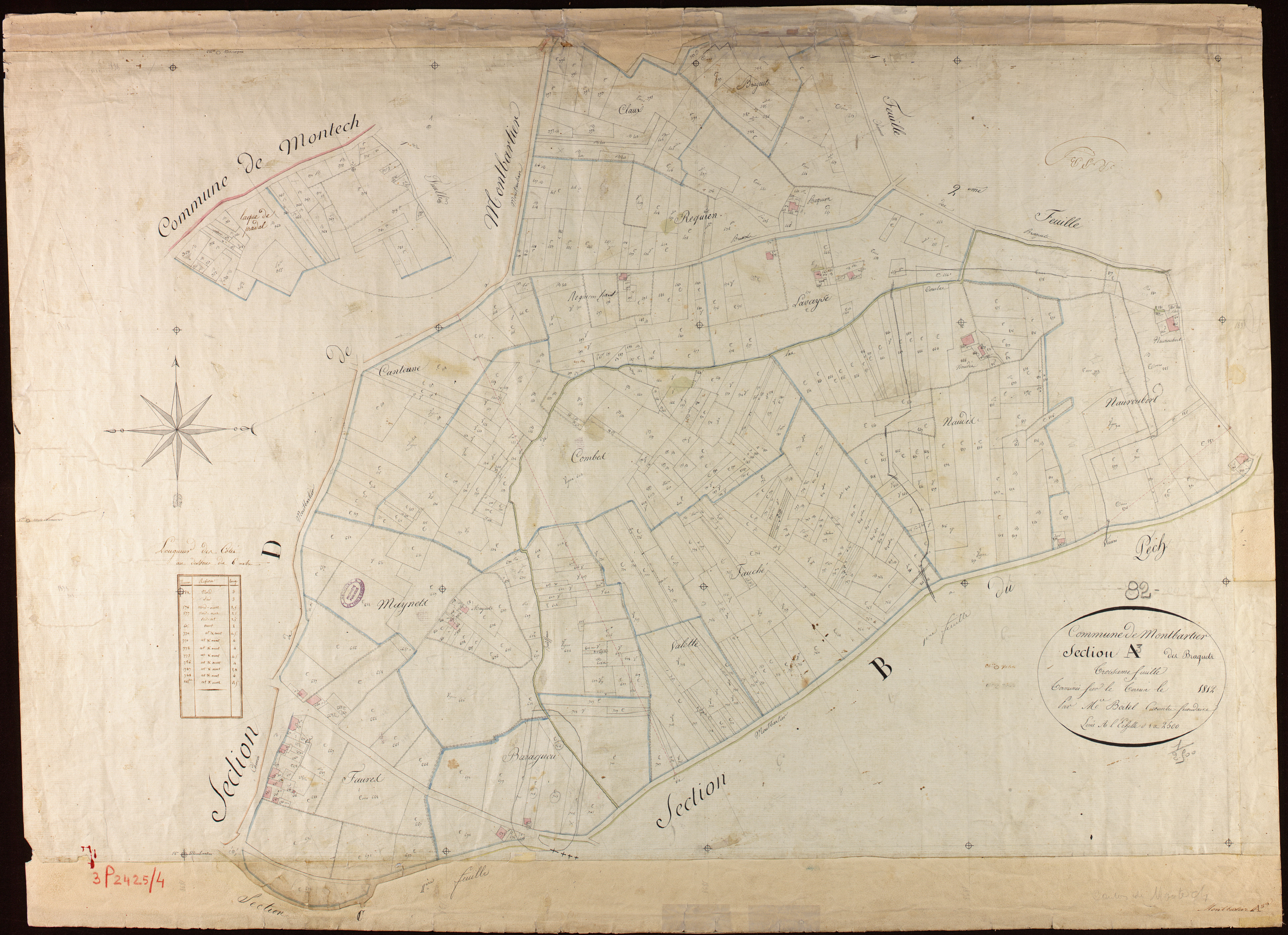 Montbartier - Section A - Les Braguets, 3e feuille