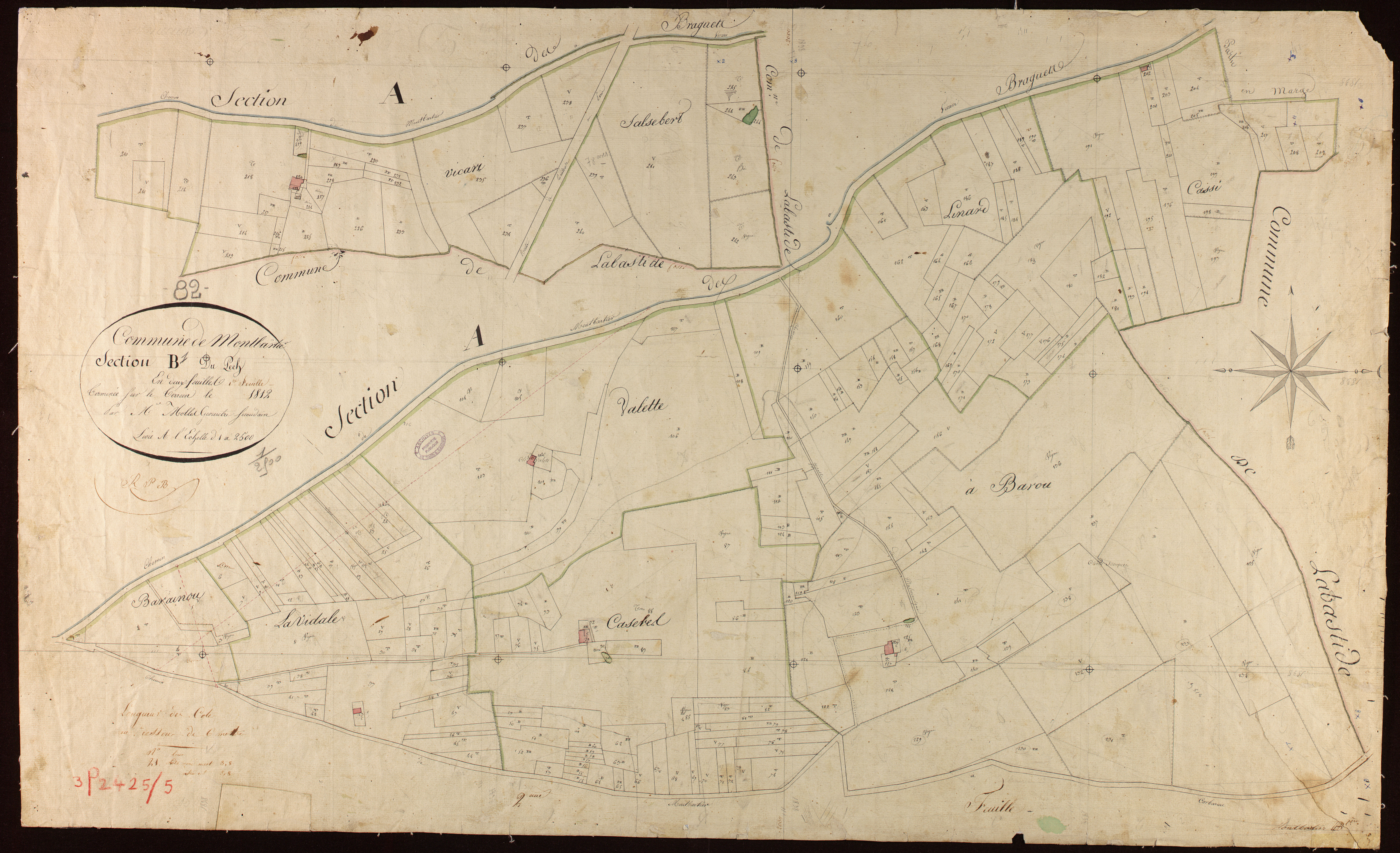 Montbartier - Section B - Le Pech, 1ère feuille
