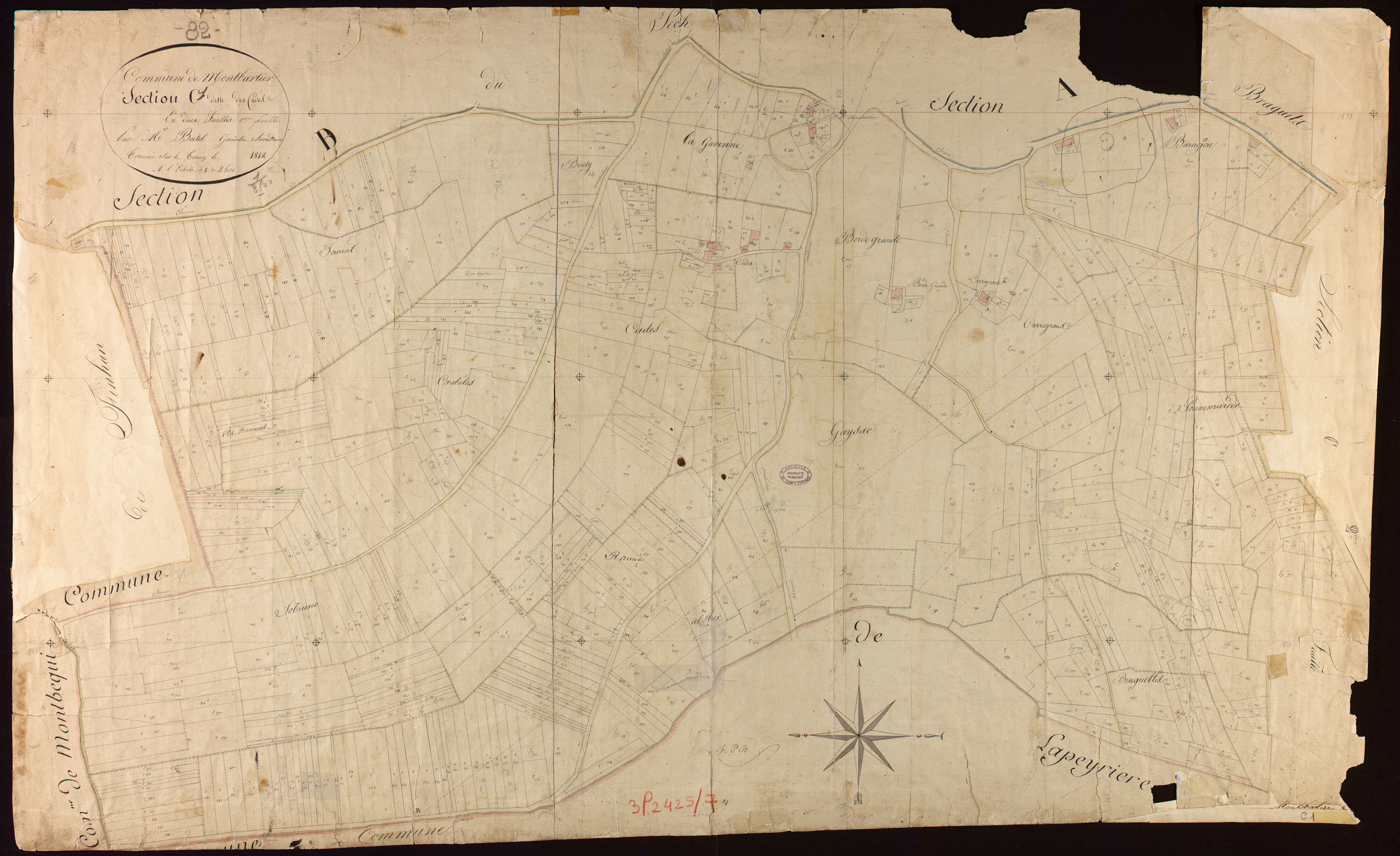Montbartier - Section C - Les Cadès, 1ère feuille