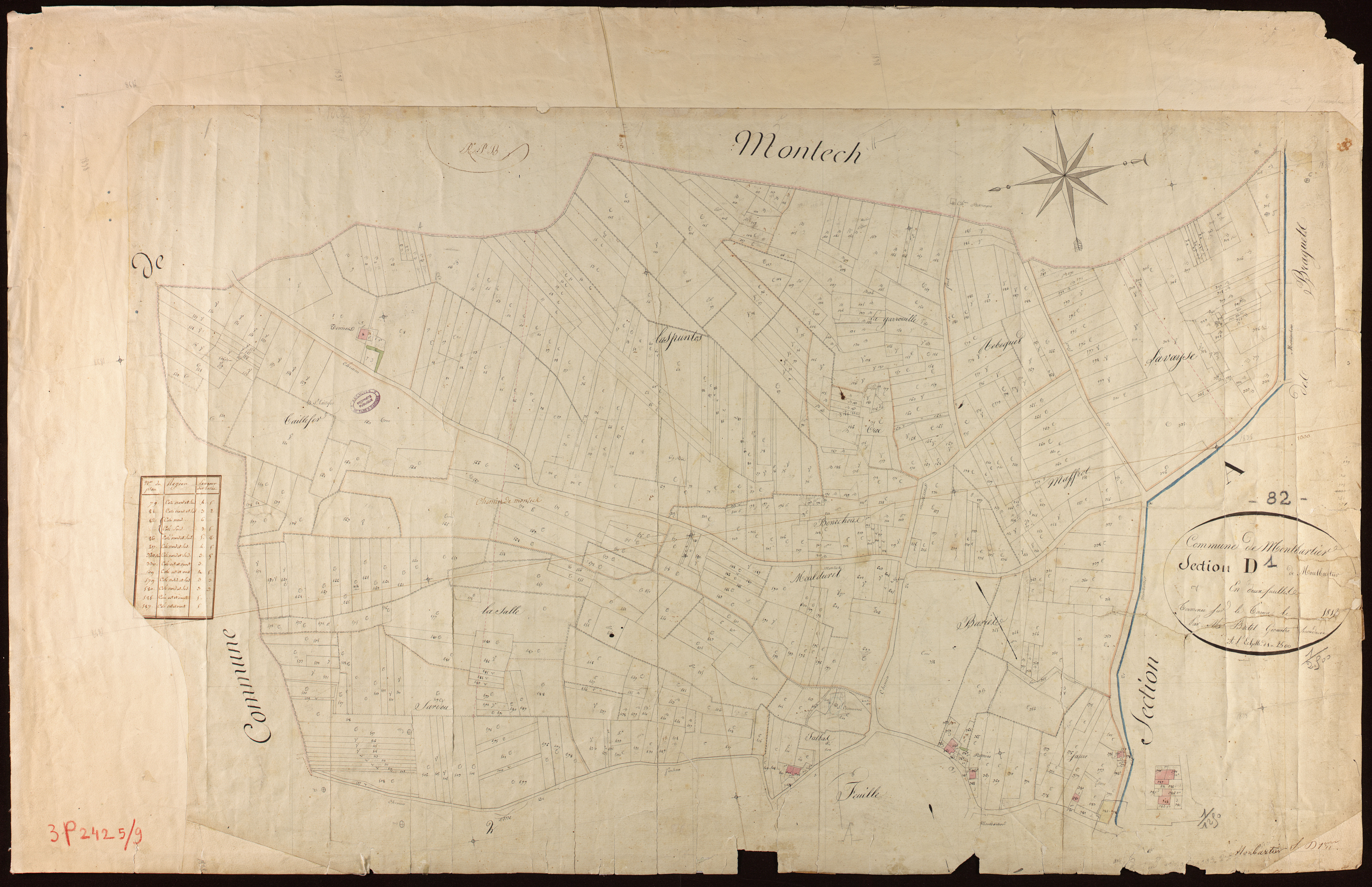 Montbartier - Section D - Montbartier, 1ère feuille
