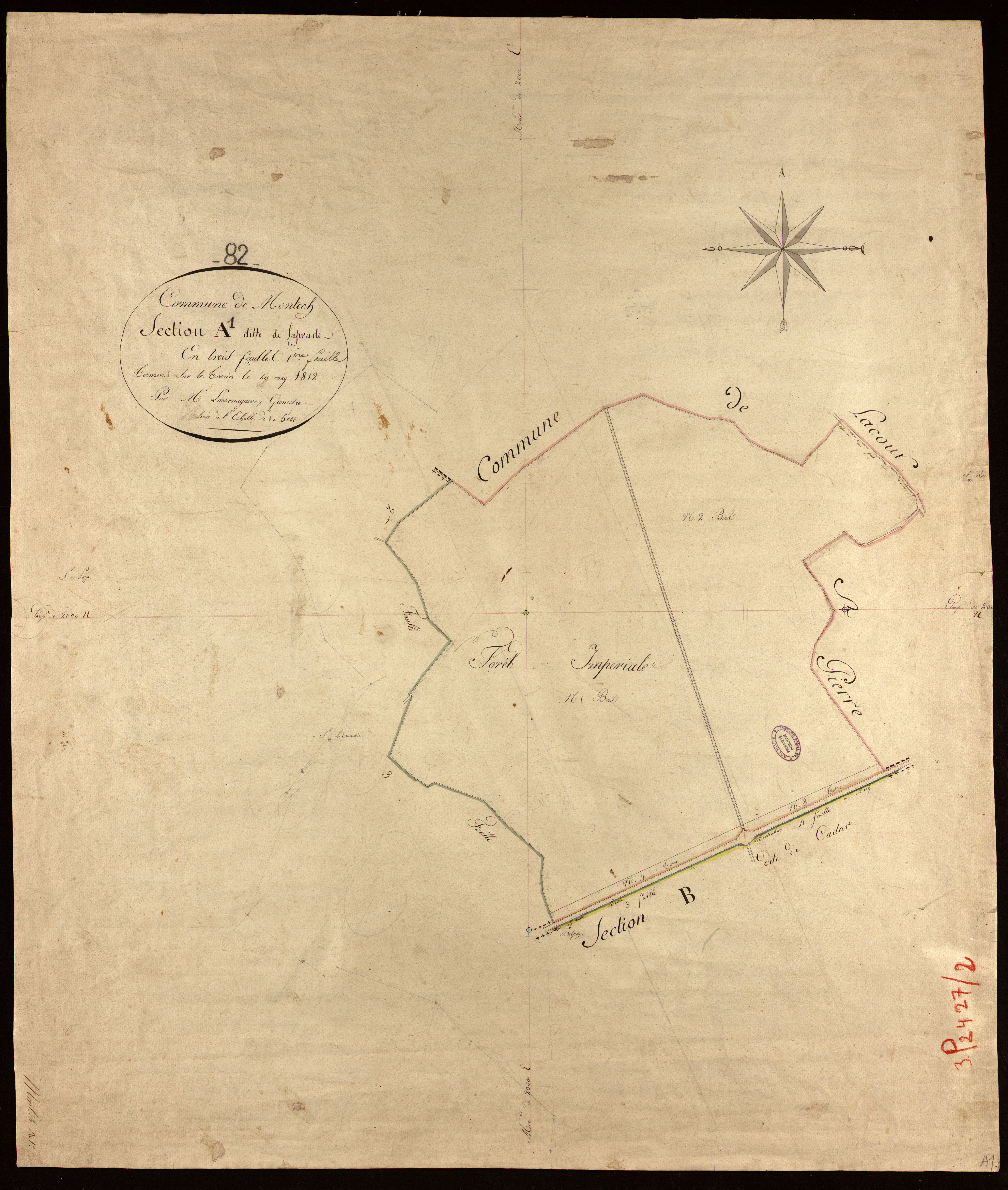 Montech - Section A - Laprade, 1ère feuille
