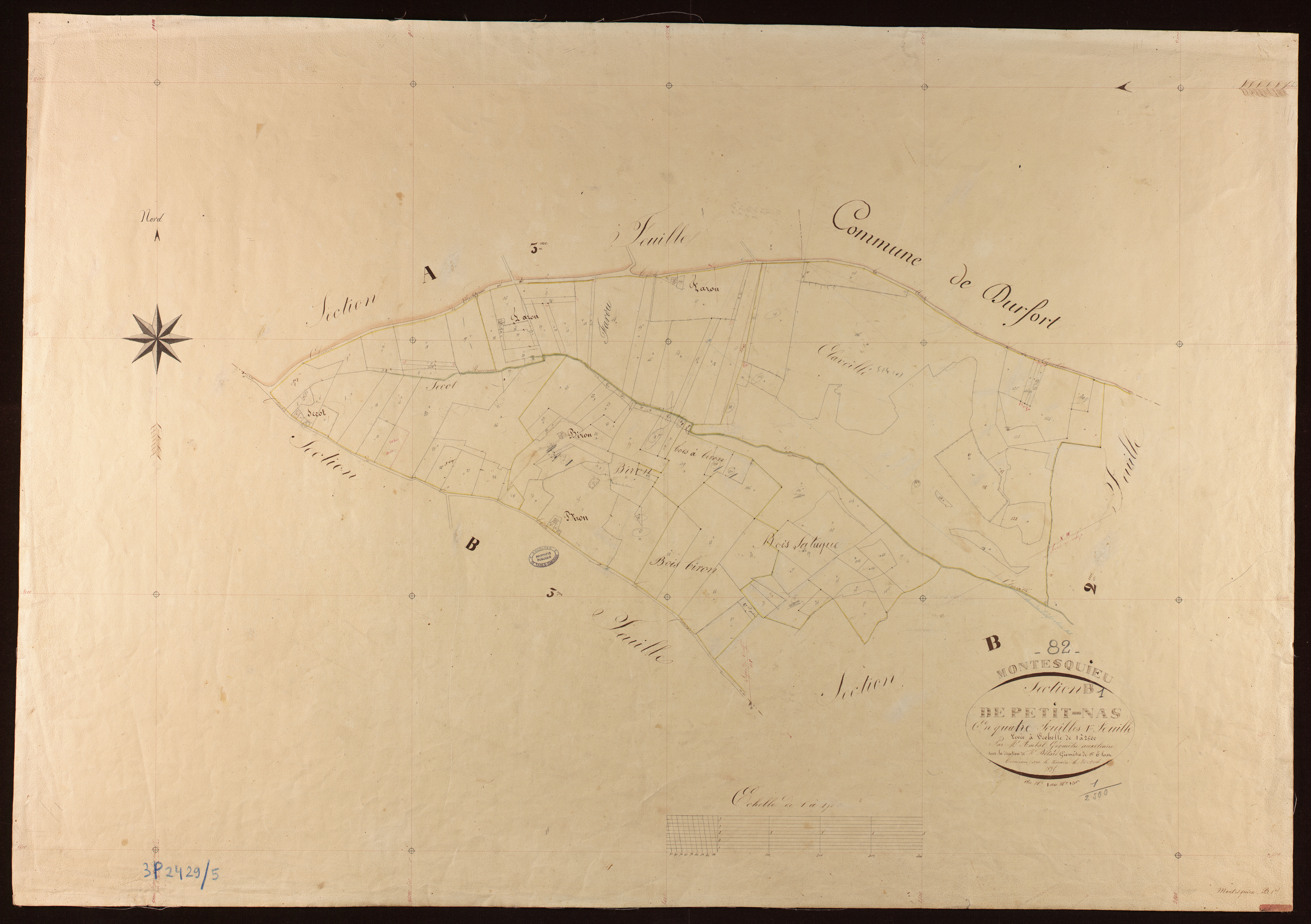 Montesquieu - Section B - Petit-Nas, 1ère feuille