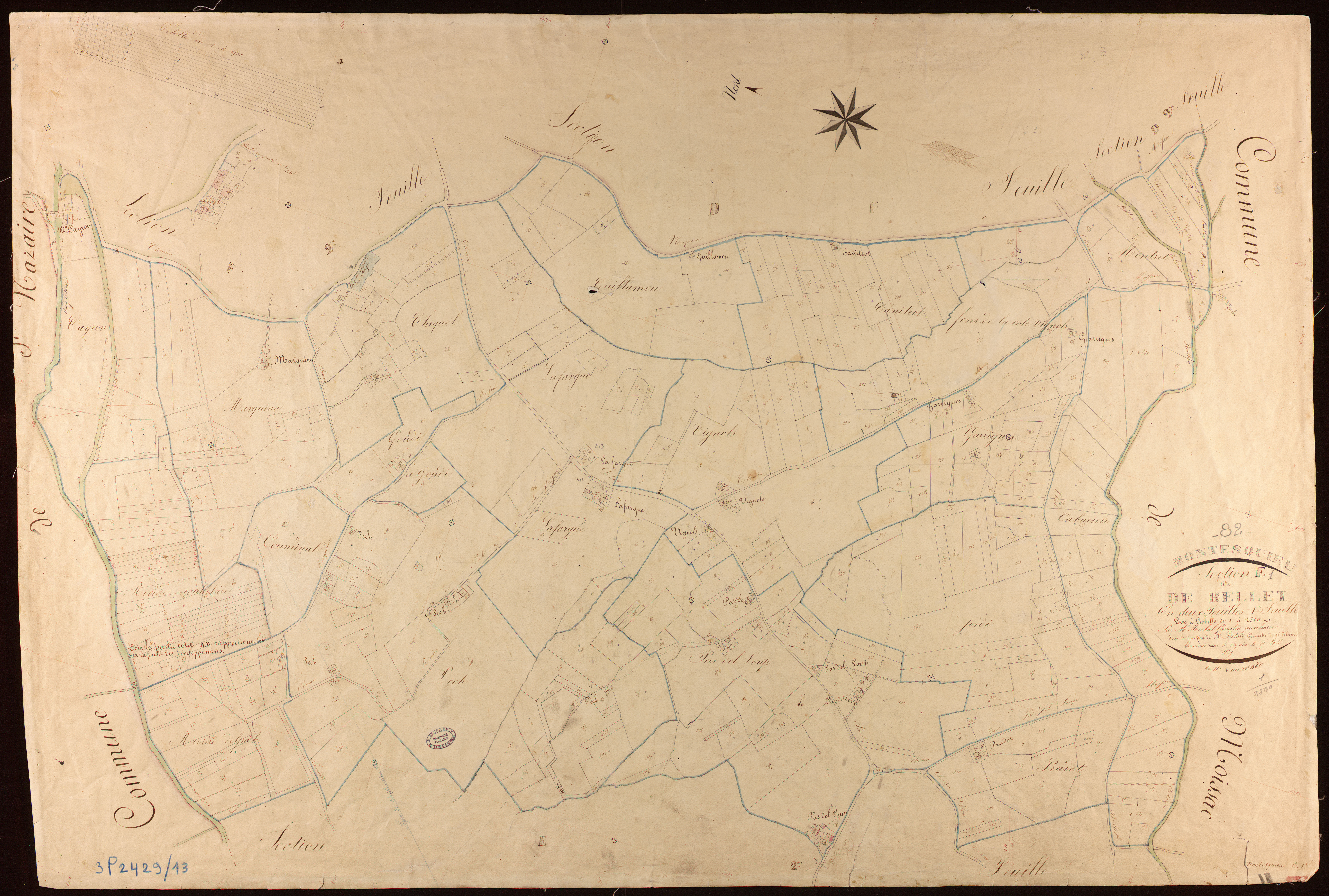 Montesquieu - Section E - Bellet, 1ère feuille