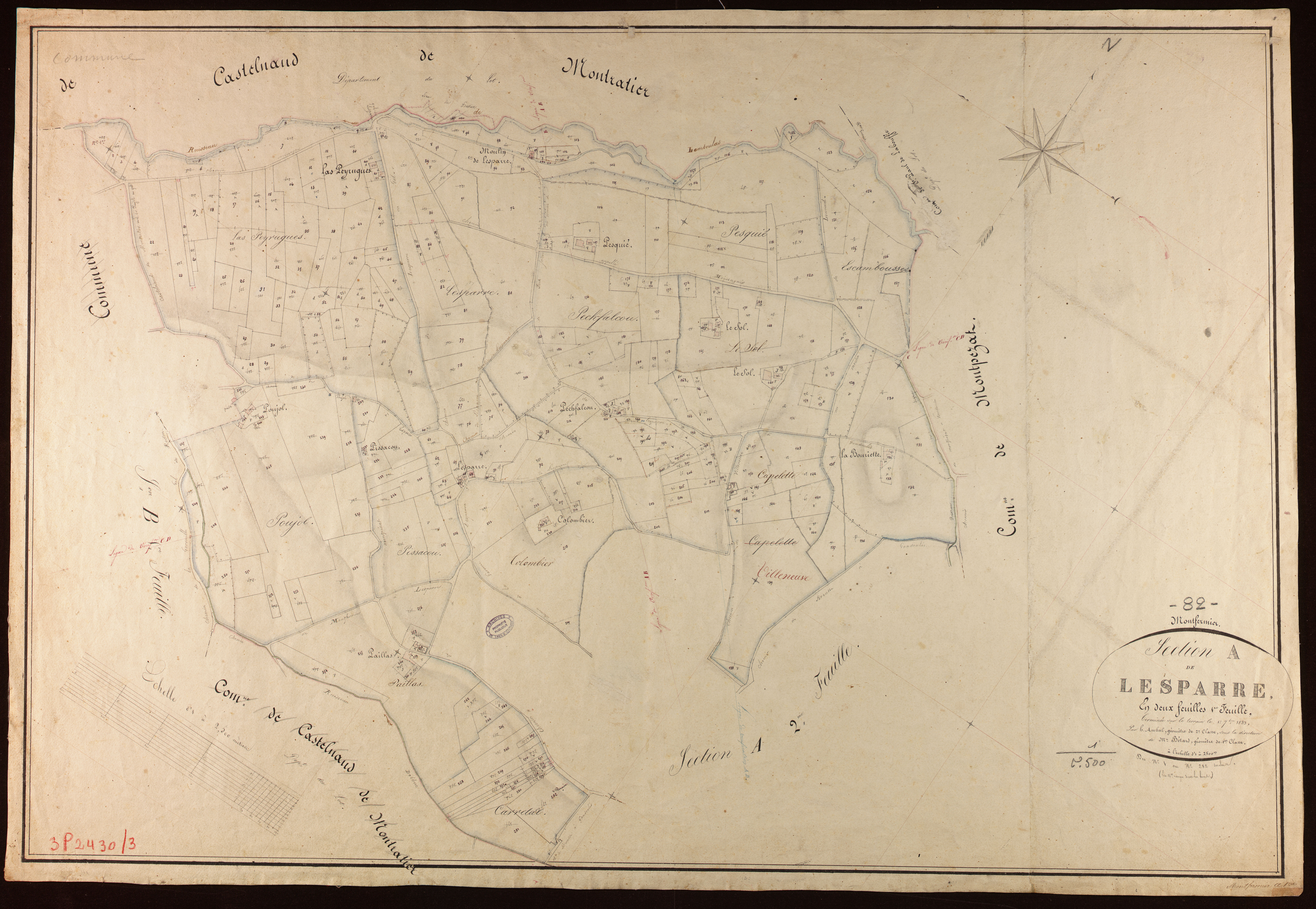 Montfermier - Section A - Lesparre, 1ère feuille