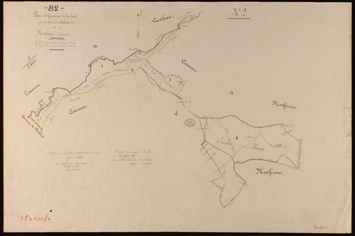 Montfermier - Plan géométrique de la limite entre la commune de Castelnau (Lot) et celle de Montfermier