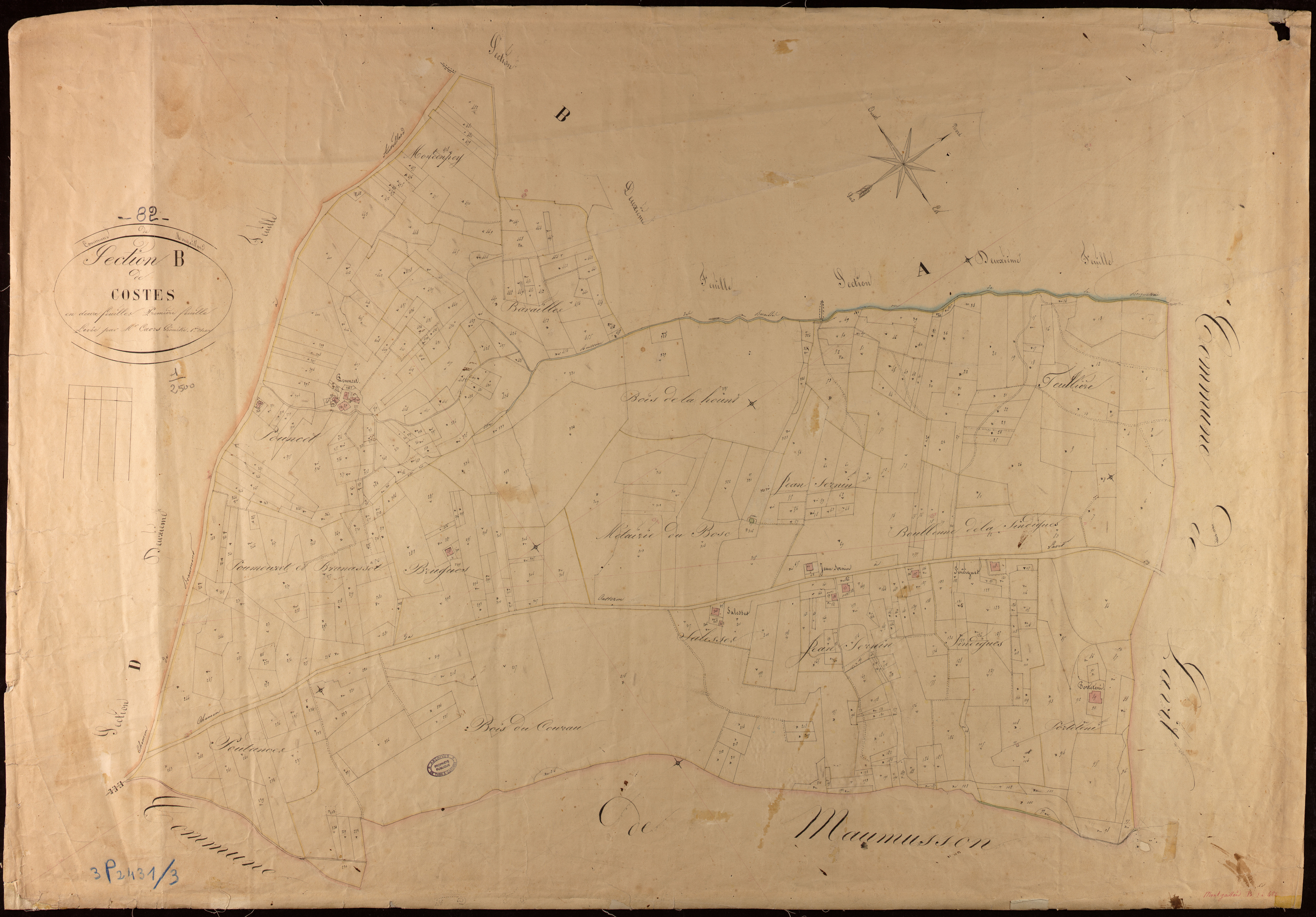 Montgaillard - Section B - Costes, 1ère feuille