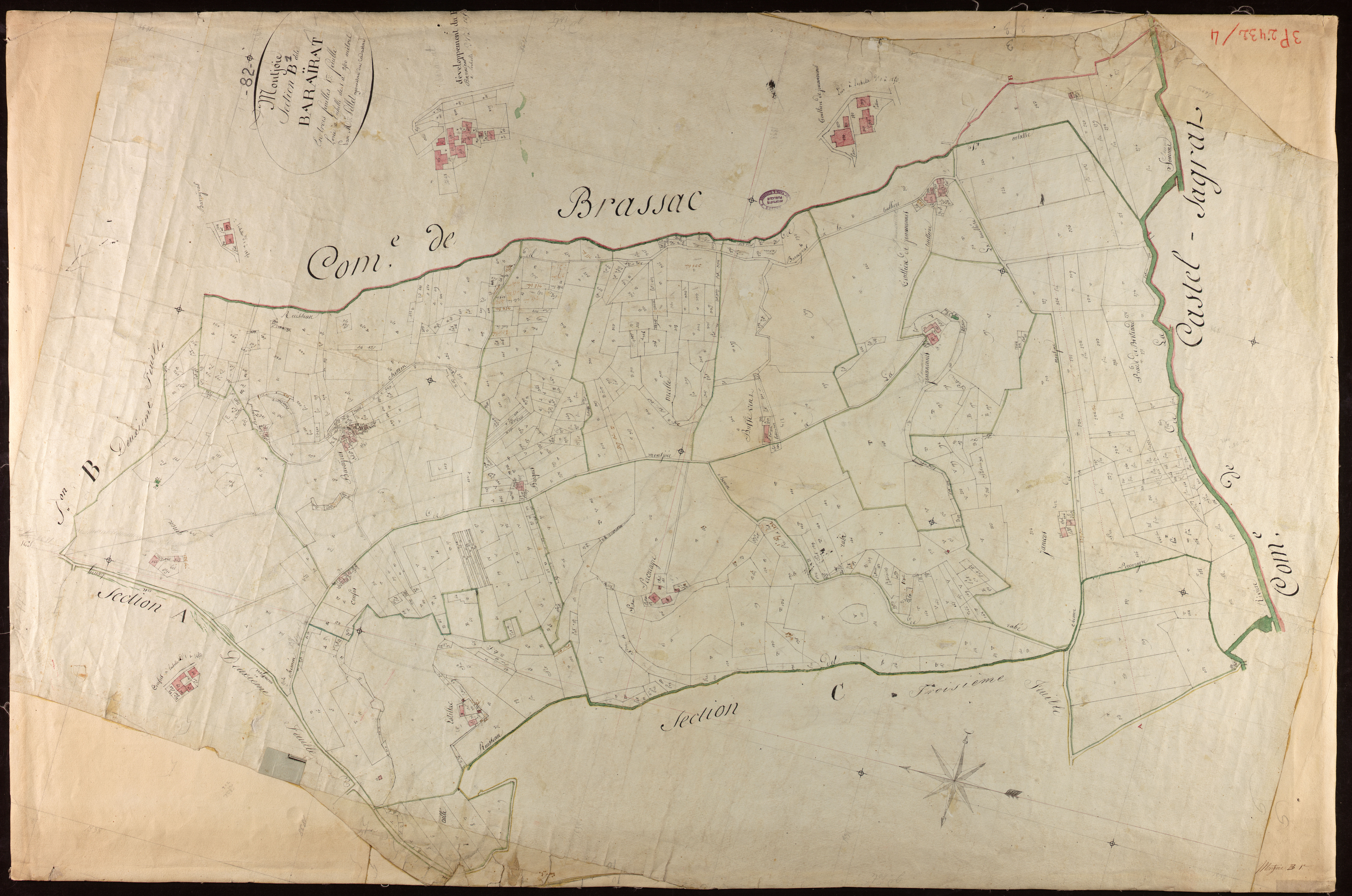 Montjoi - Section B - Baraïrat, 1ère feuille
