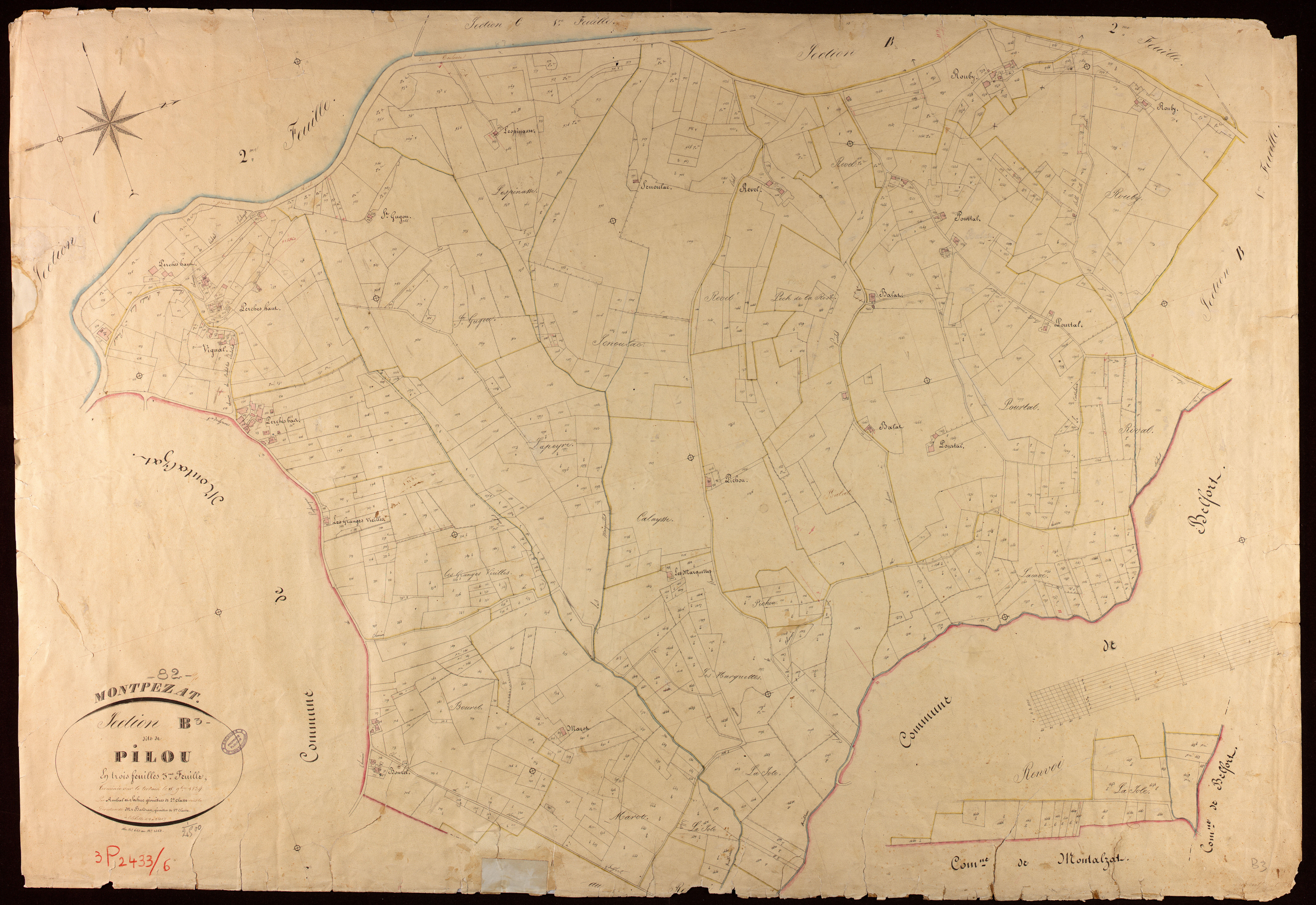 Montpezat-de-Quercy - Section B - Pilou, 3e feuille