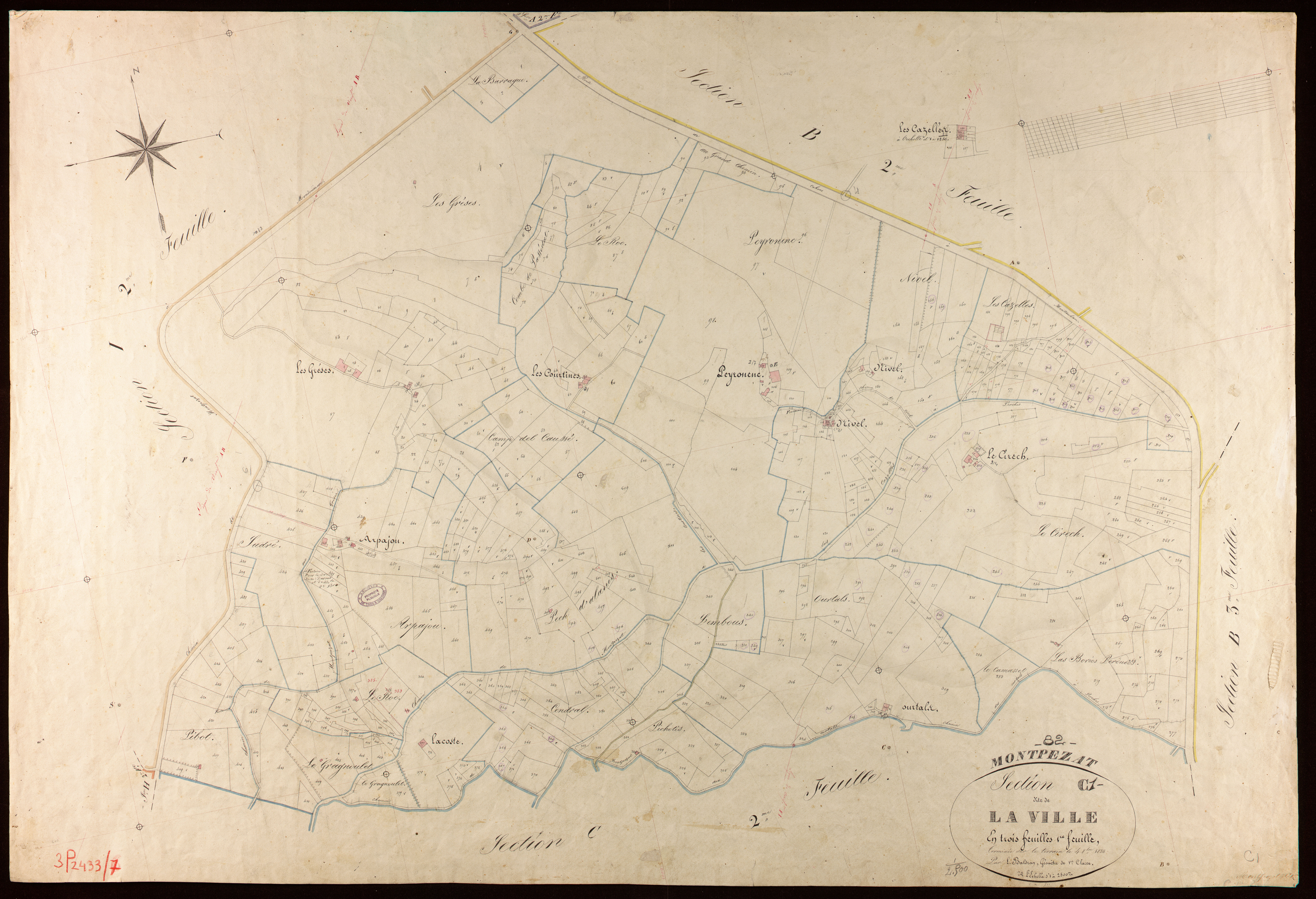 Montpezat-de-Quercy - Section C - La Ville, 1ère feuille