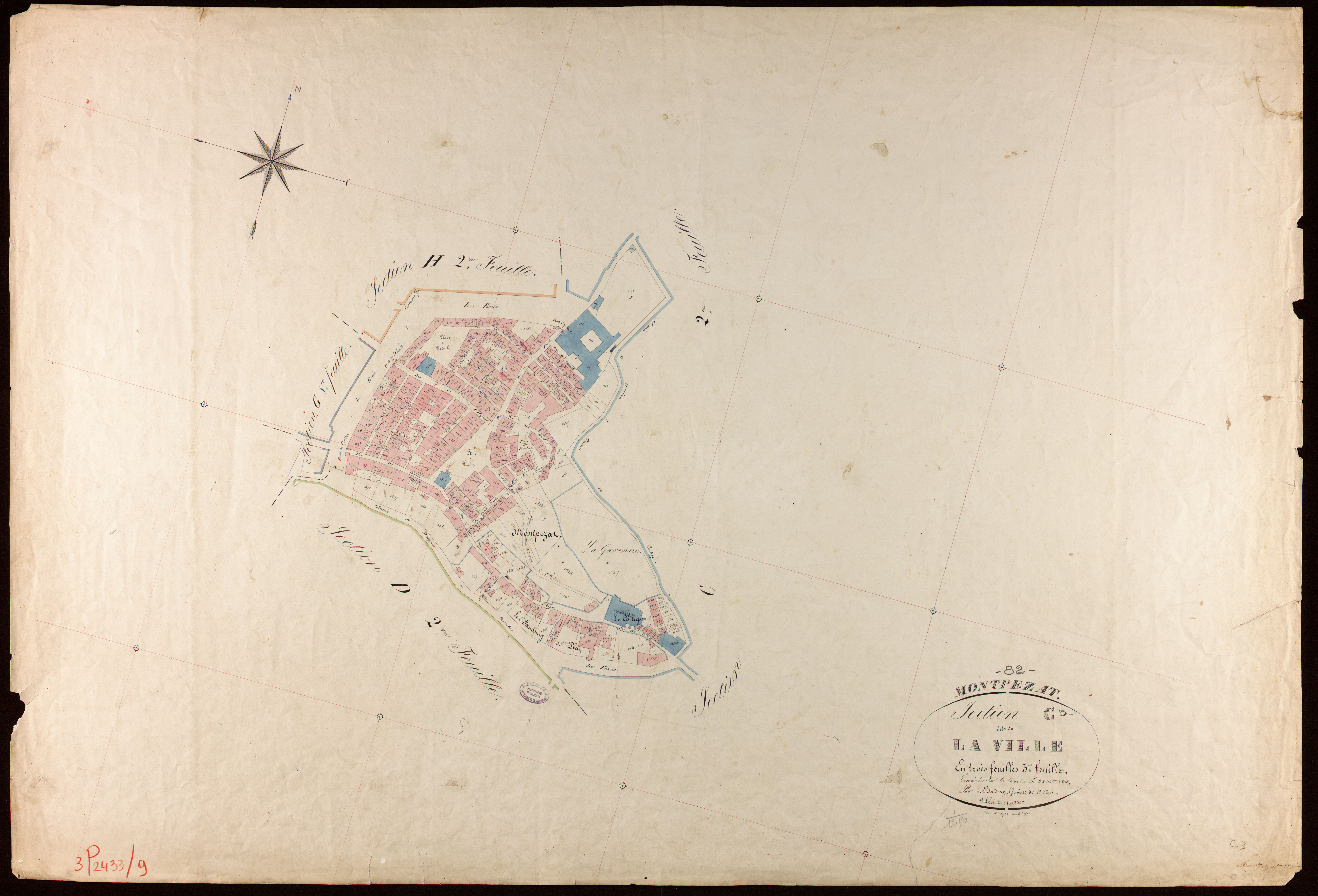Montpezat-de-Quercy - Section C - La Ville, 3e feuille