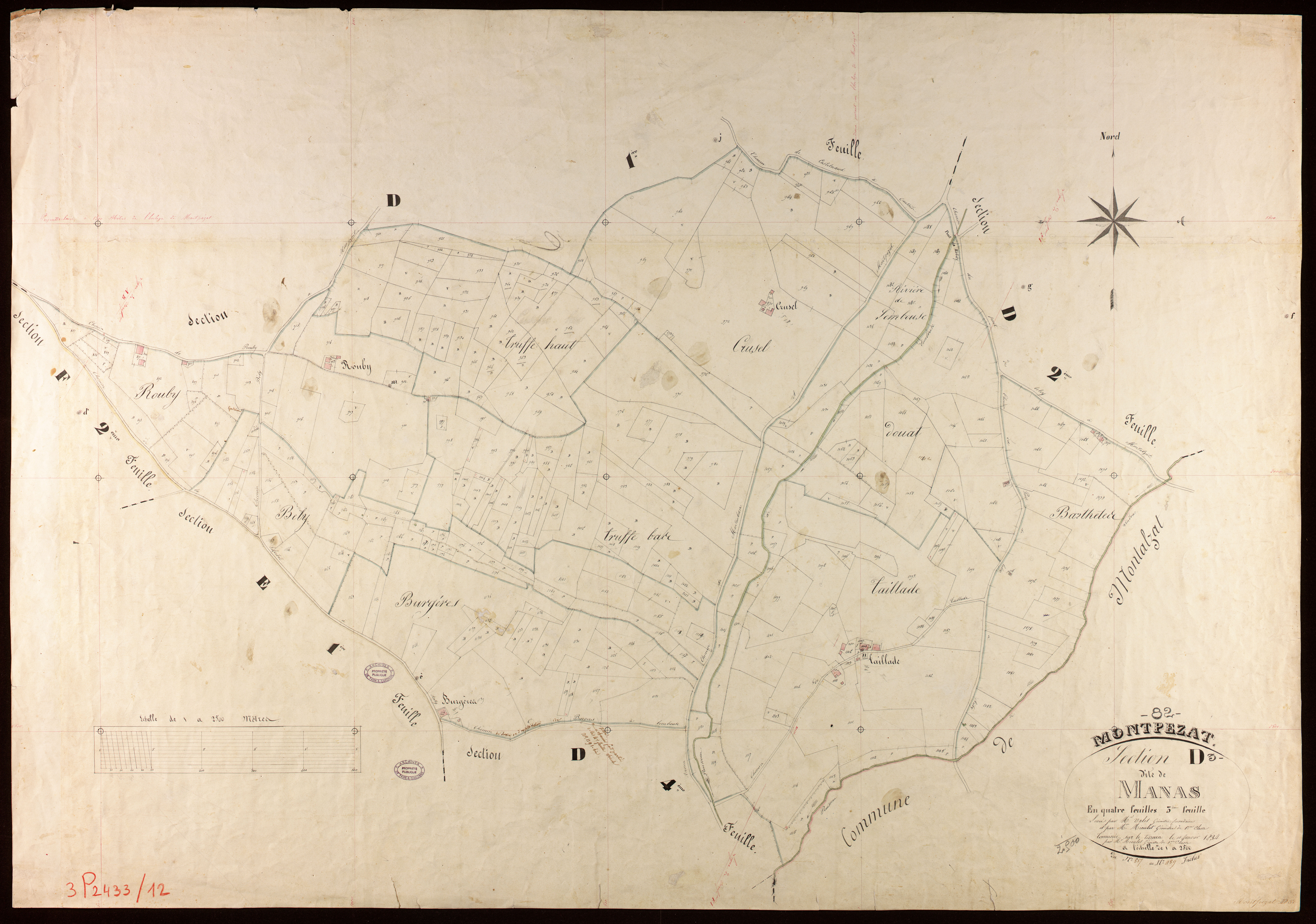 Montpezat-de-Quercy - Section D - Manas, 3e feuille