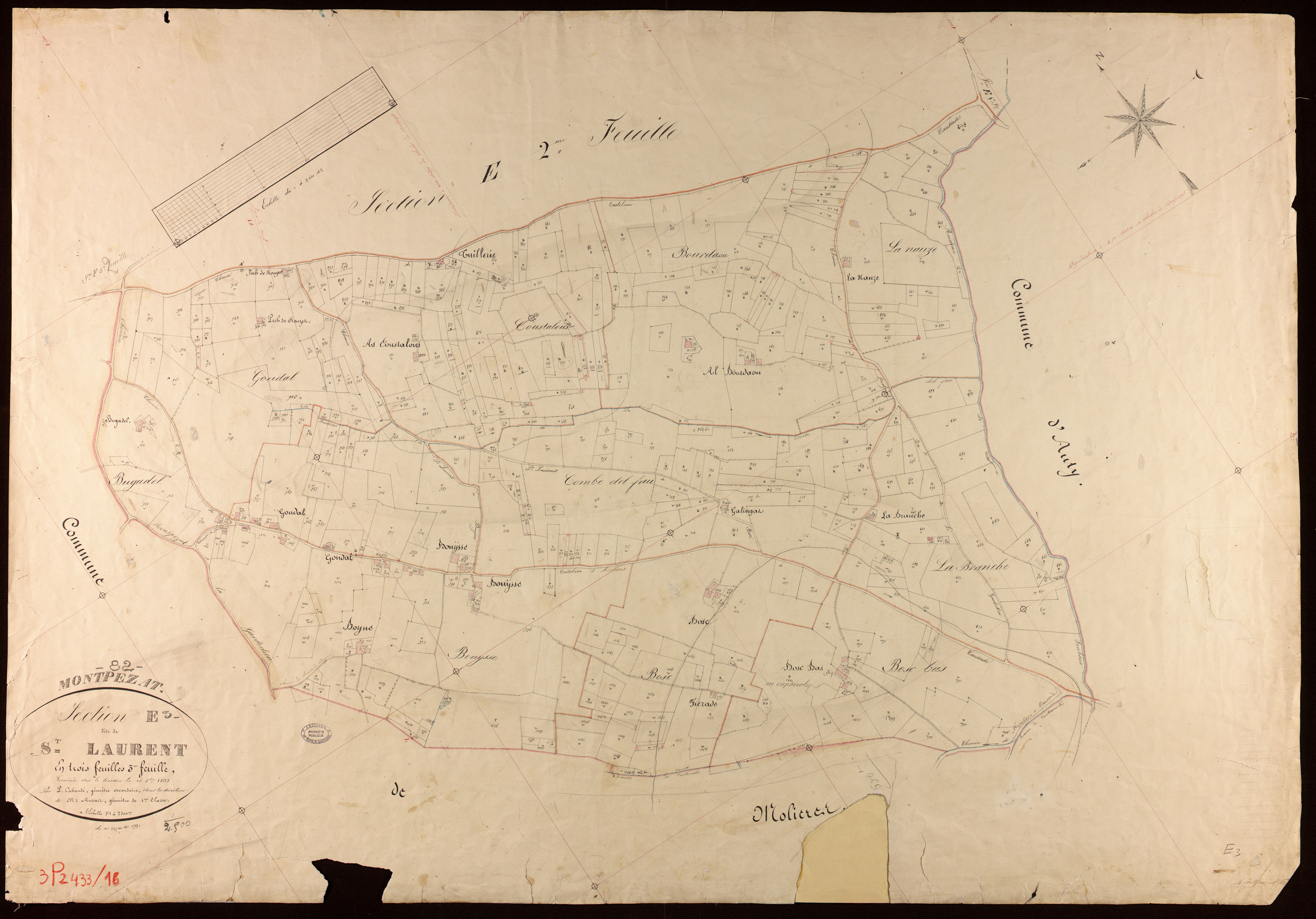 Montpezat-de-Quercy - Section E - Saint-Laurent, 3e feuille