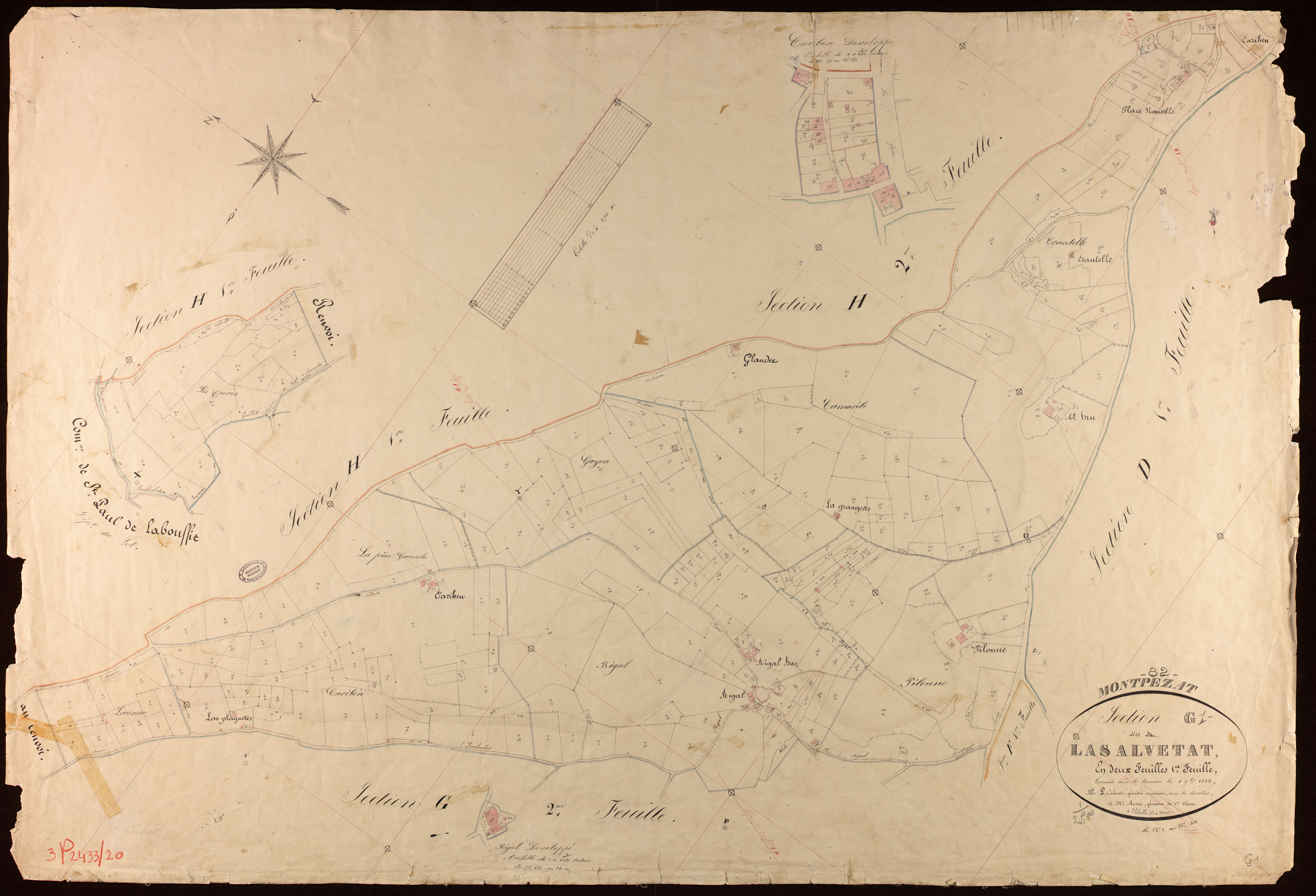 Montpezat-de-Quercy - Section G - La Salvetat, 1ère feuille