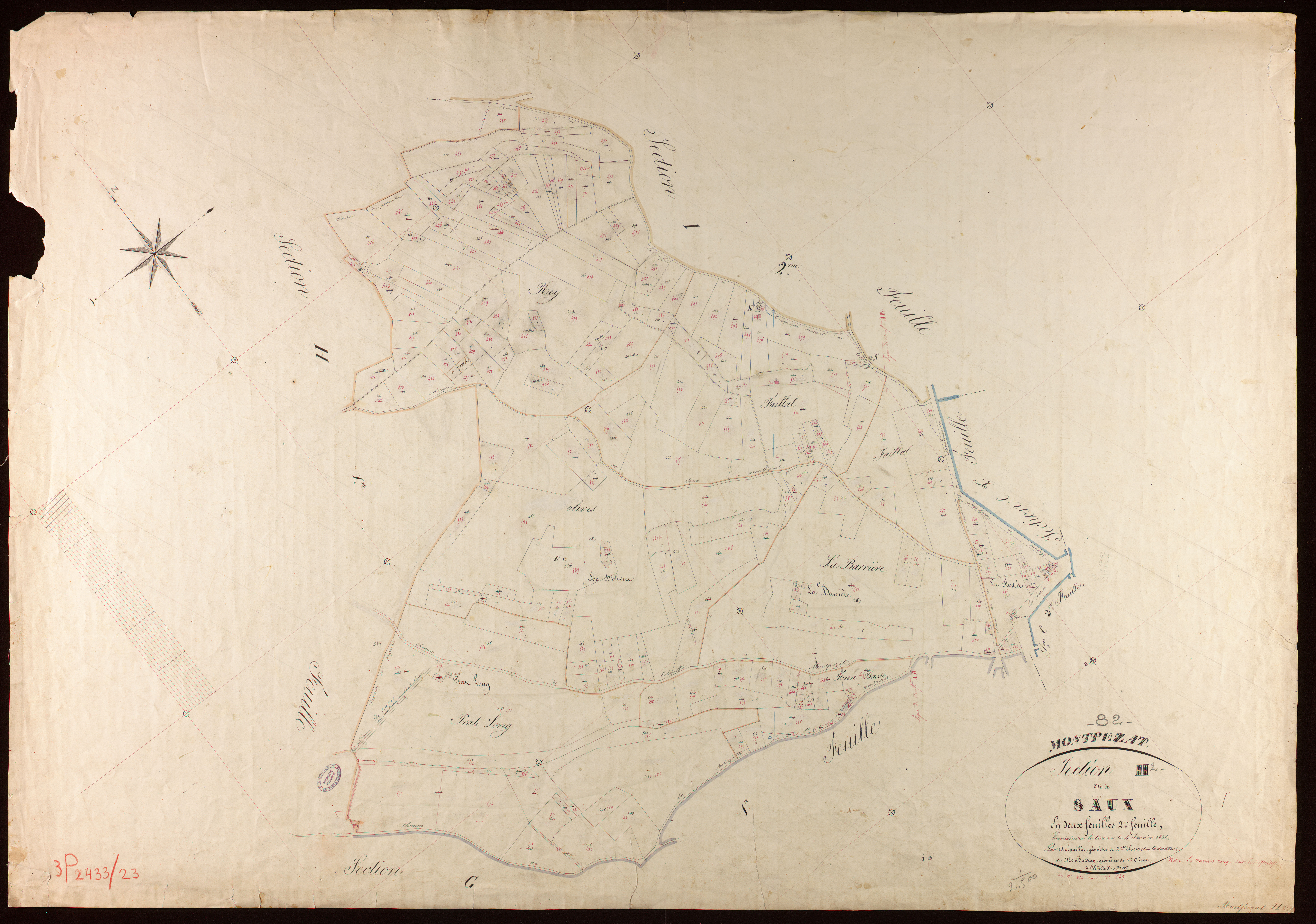 Montpezat-de-Quercy - Section H - Saux, 2e feuille