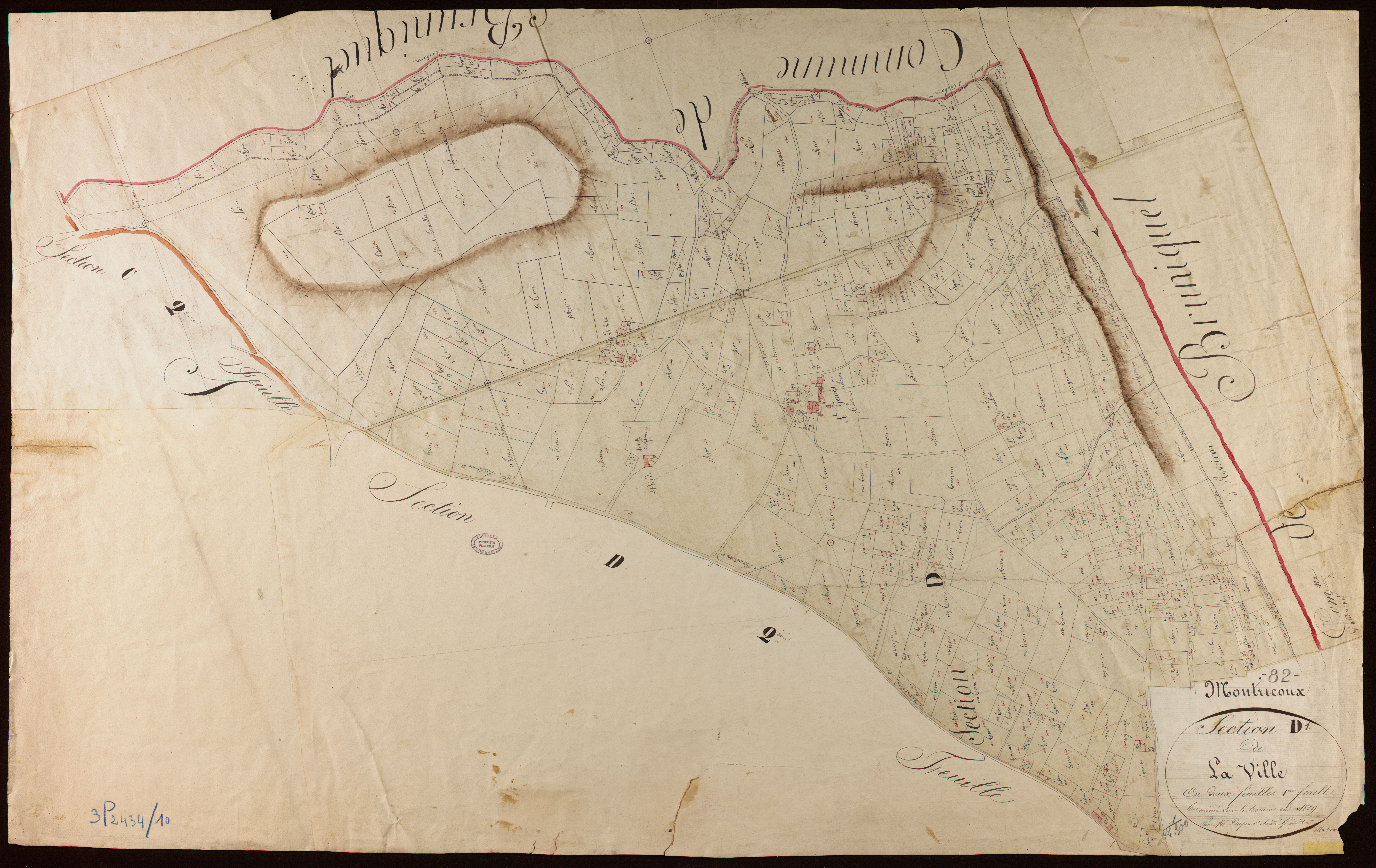 Montricoux - Section D - La Ville, 1ère feuille