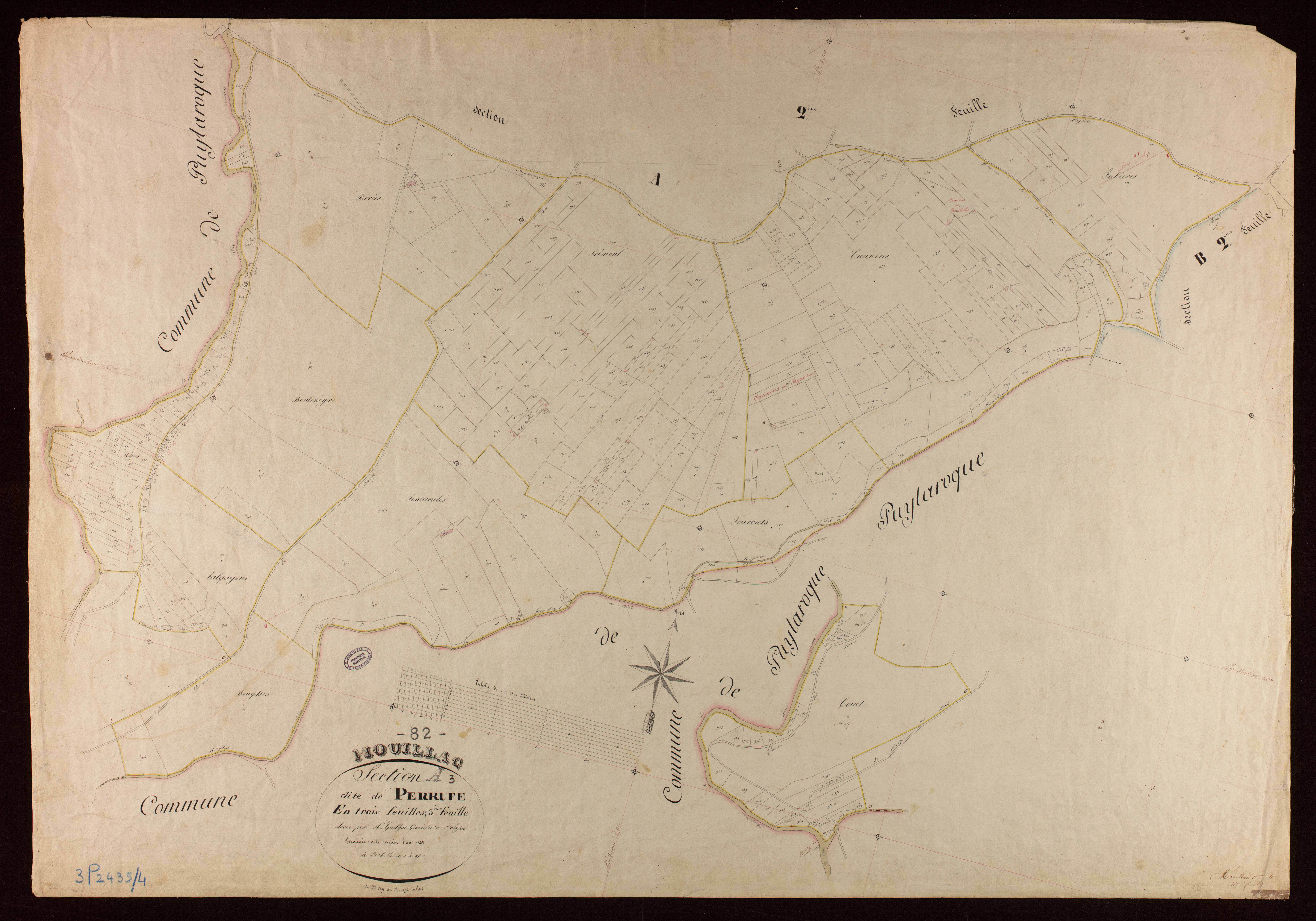 Mouillac - Section A - Perrufe, 3e feuille