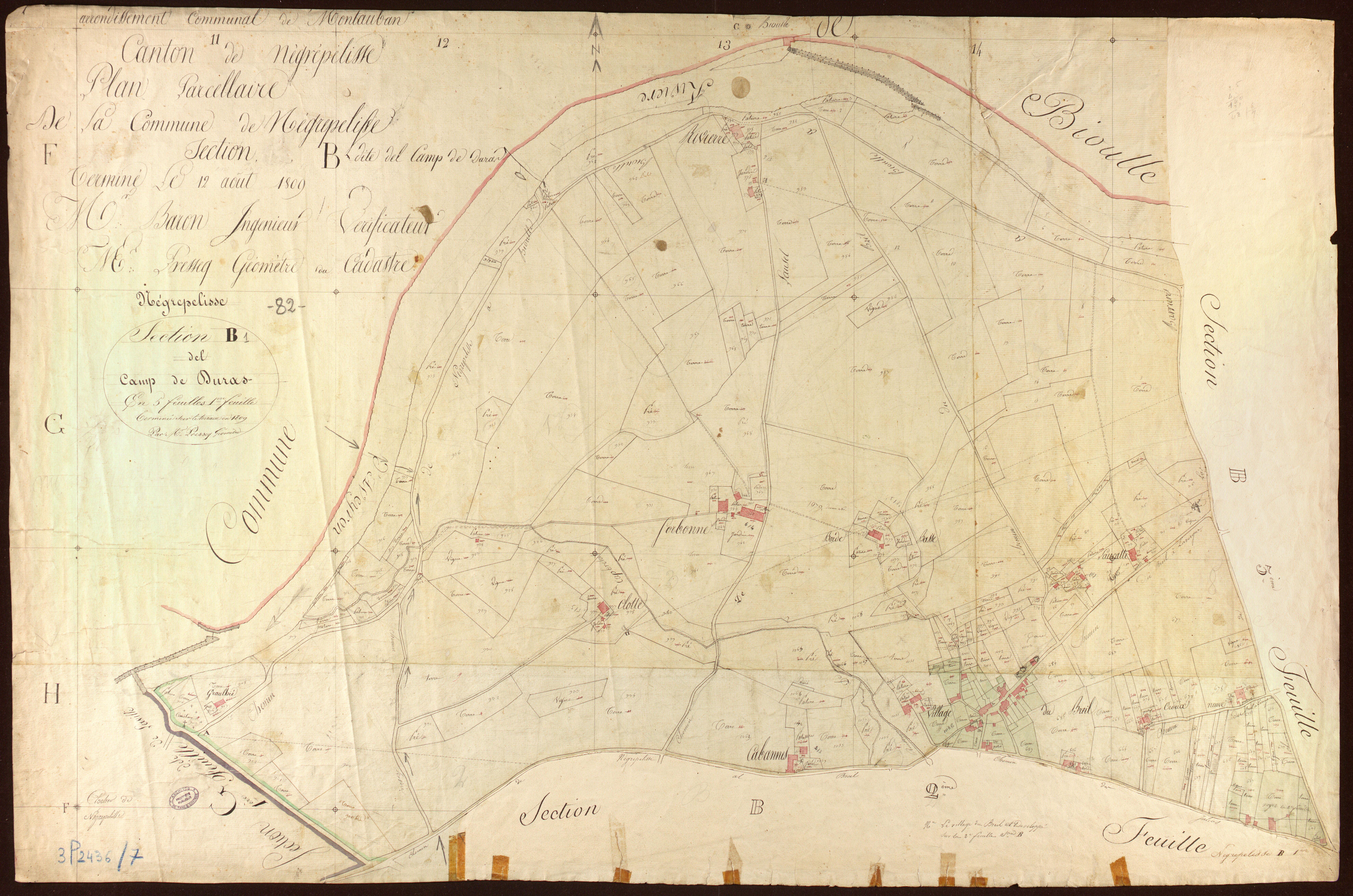 Nègrepelisse - Section B - El Camp de Duras, 1ère feuille