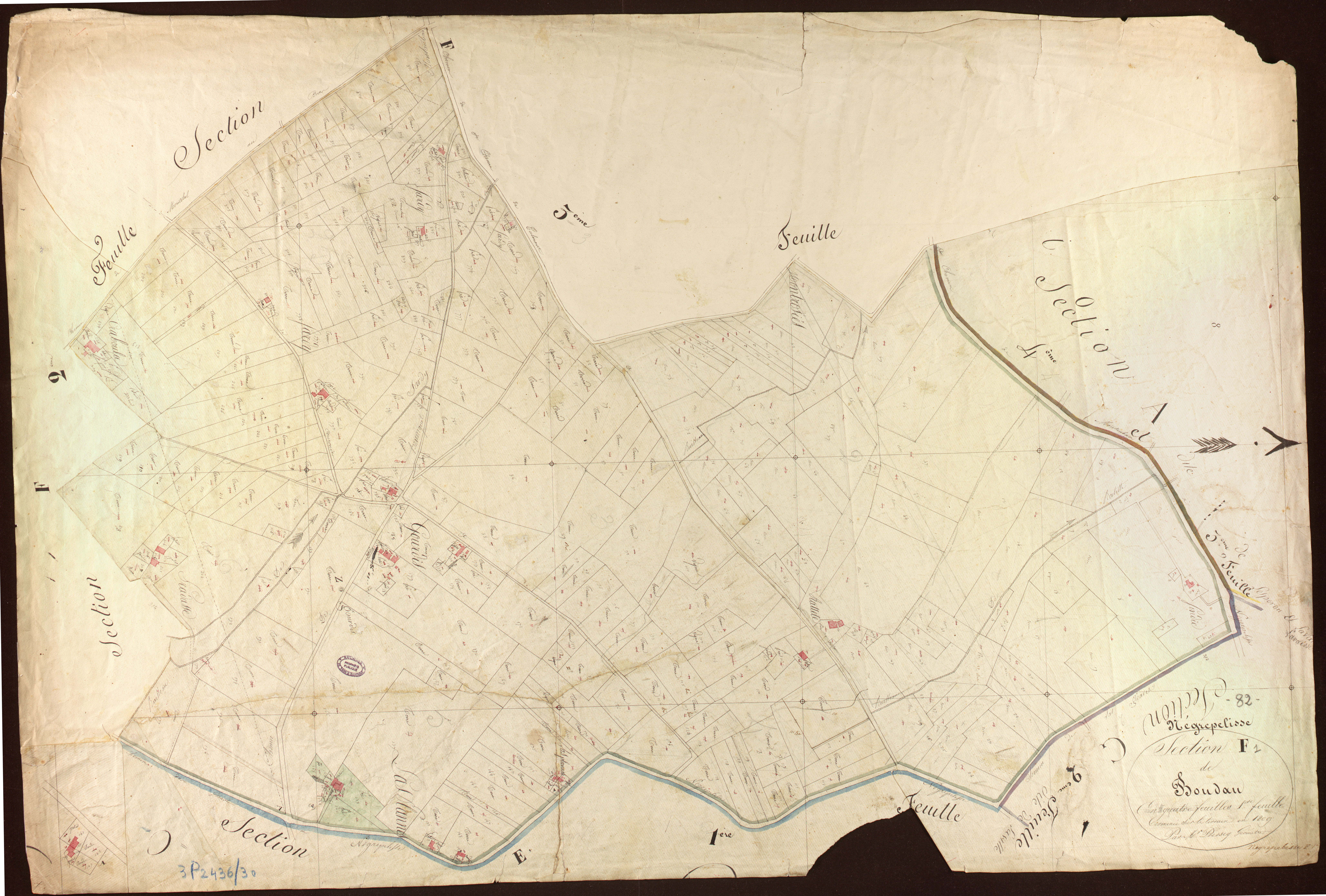 Nègrepelisse - Section F - Boudau, 1ère feuille