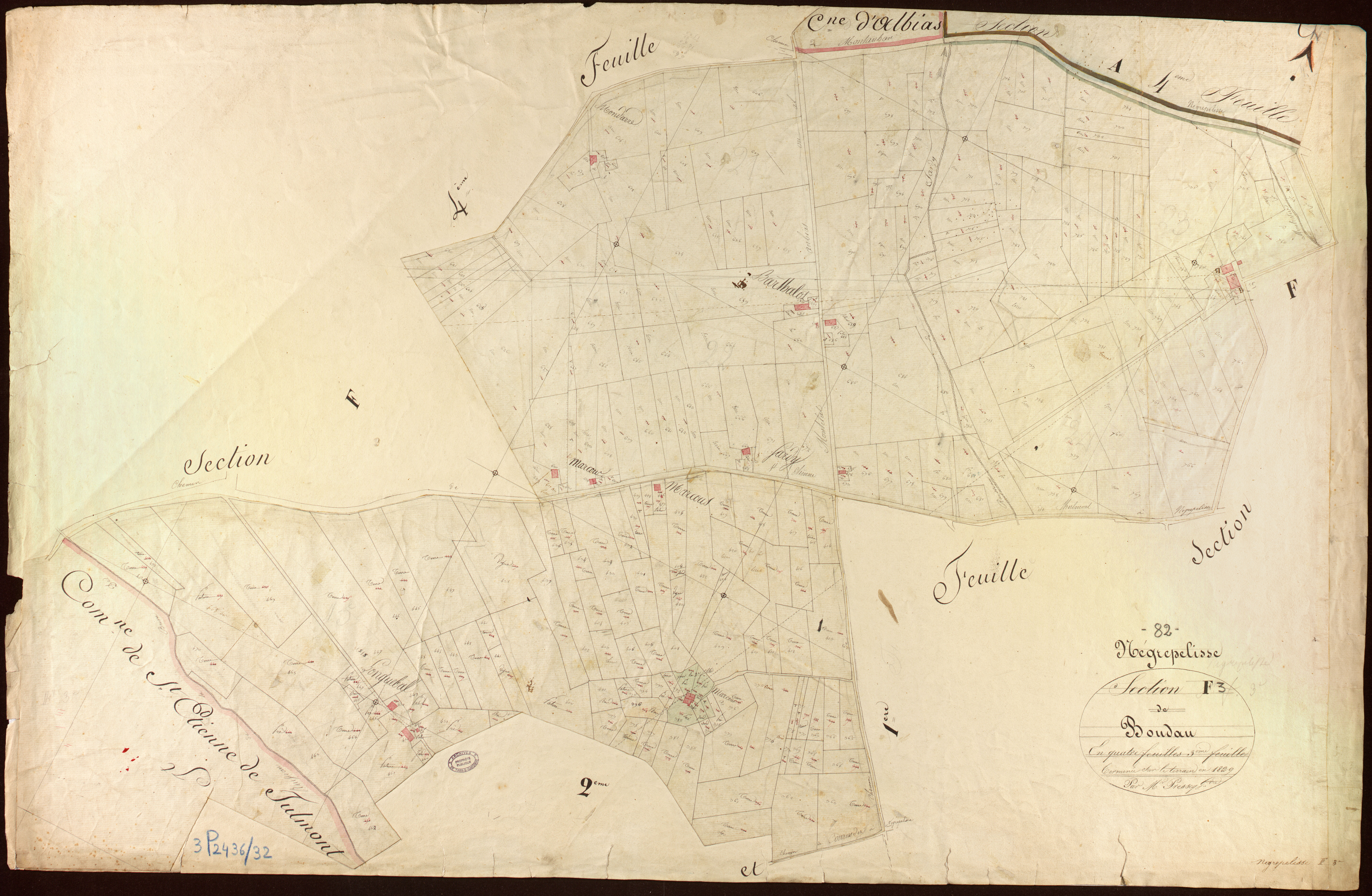 Nègrepelisse - Section F - Boudau, 3e feuille