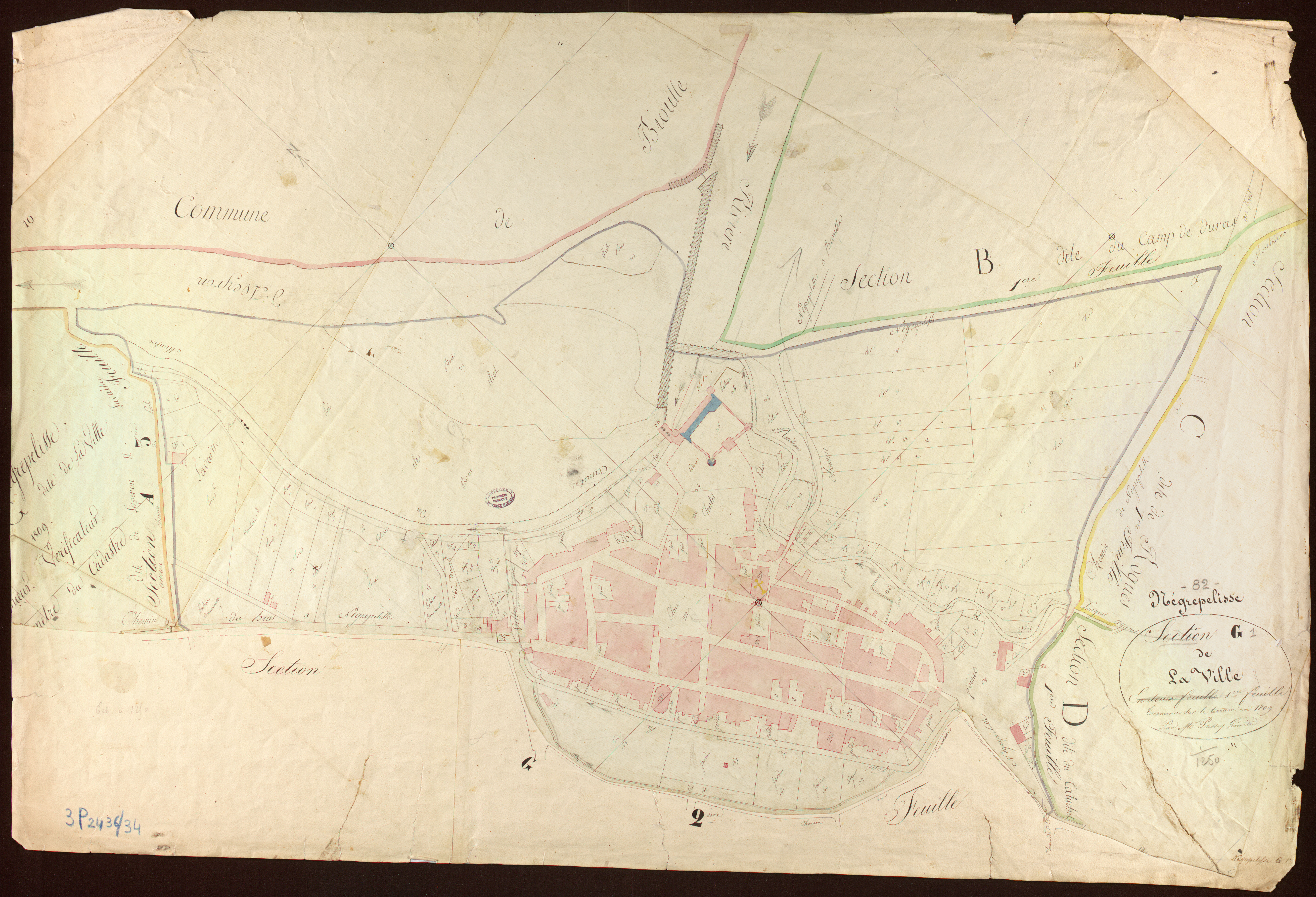 Nègrepelisse - Section G - La Ville, 1ère feuille