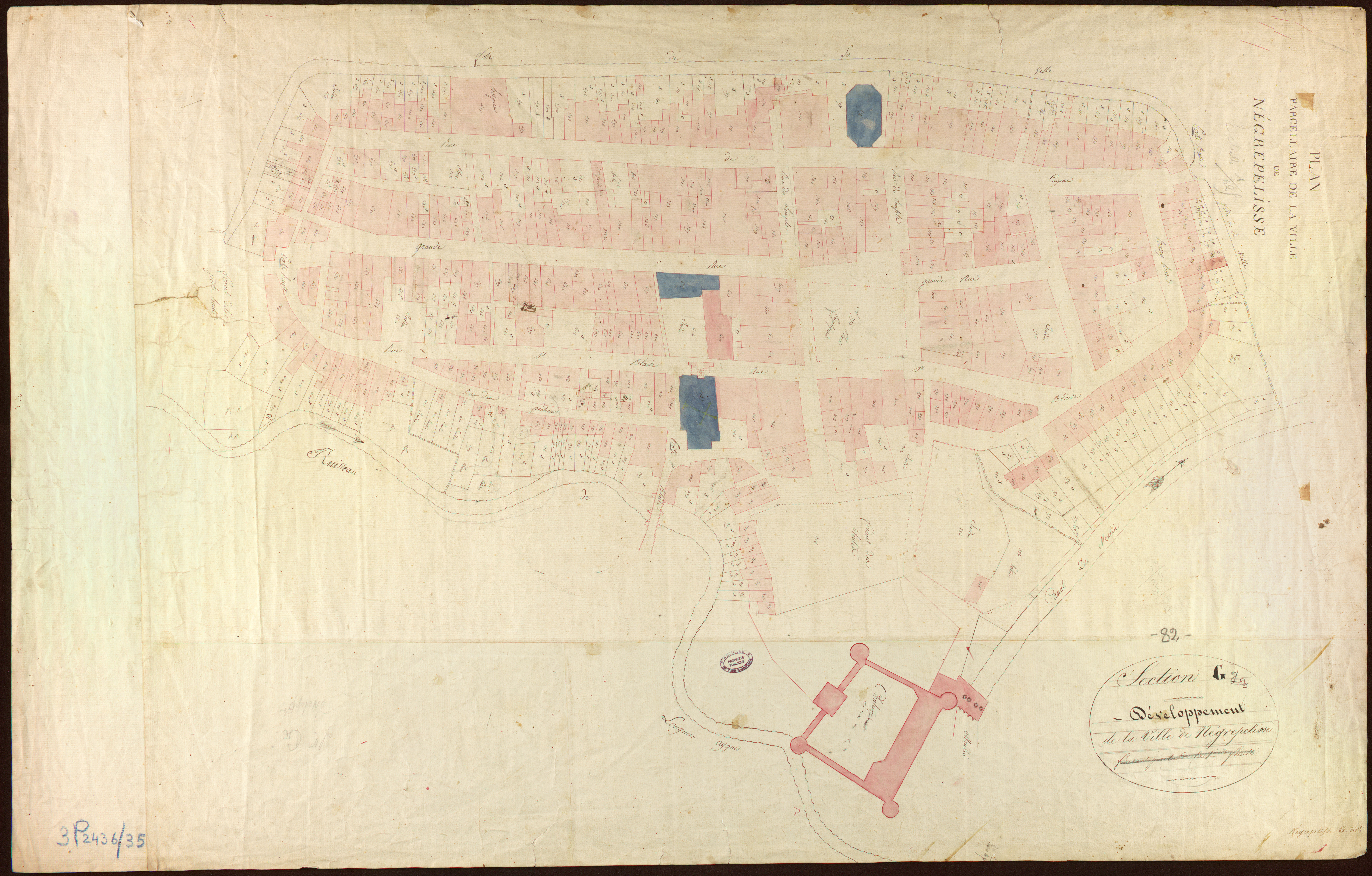 Nègrepelisse - Section G - La Ville, 1ère feuille : développement de la ville