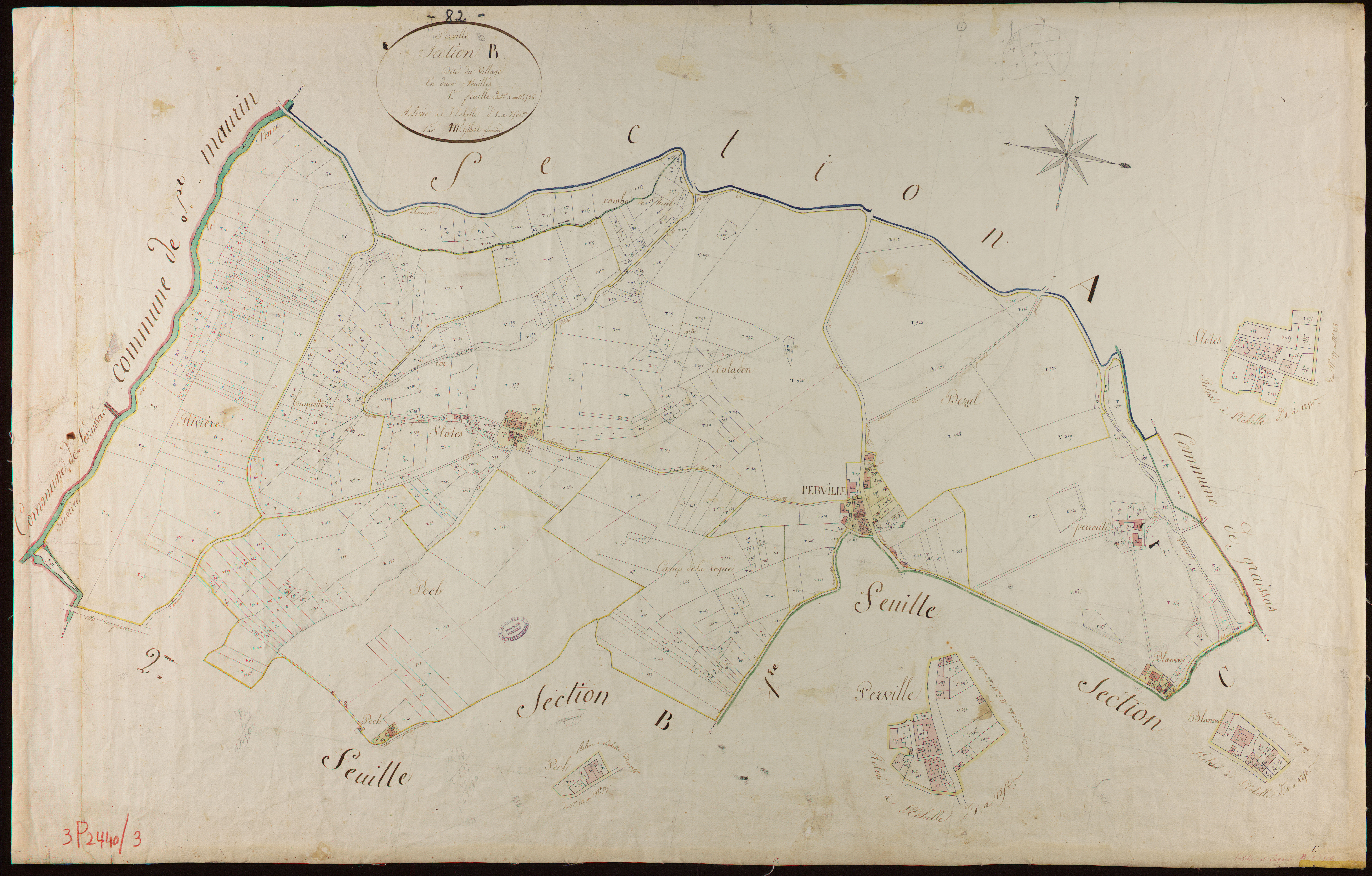 Perville - Section B - Le Village, 1ère feuille