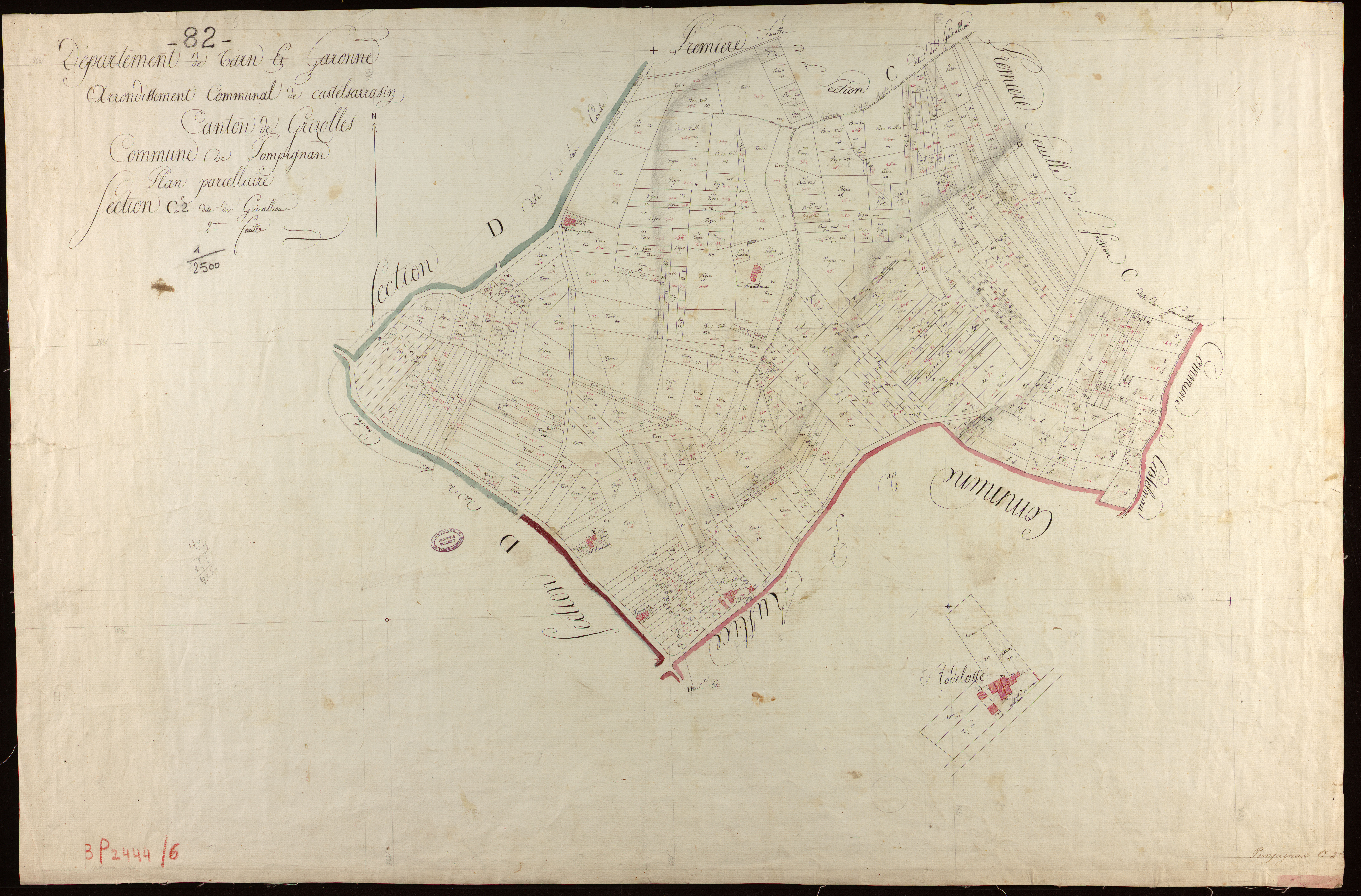 Pompignan - Section C - Les Guirallious, 2e feuille