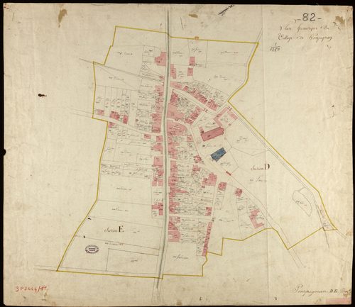 Pompignan - Section D, E : développement du village