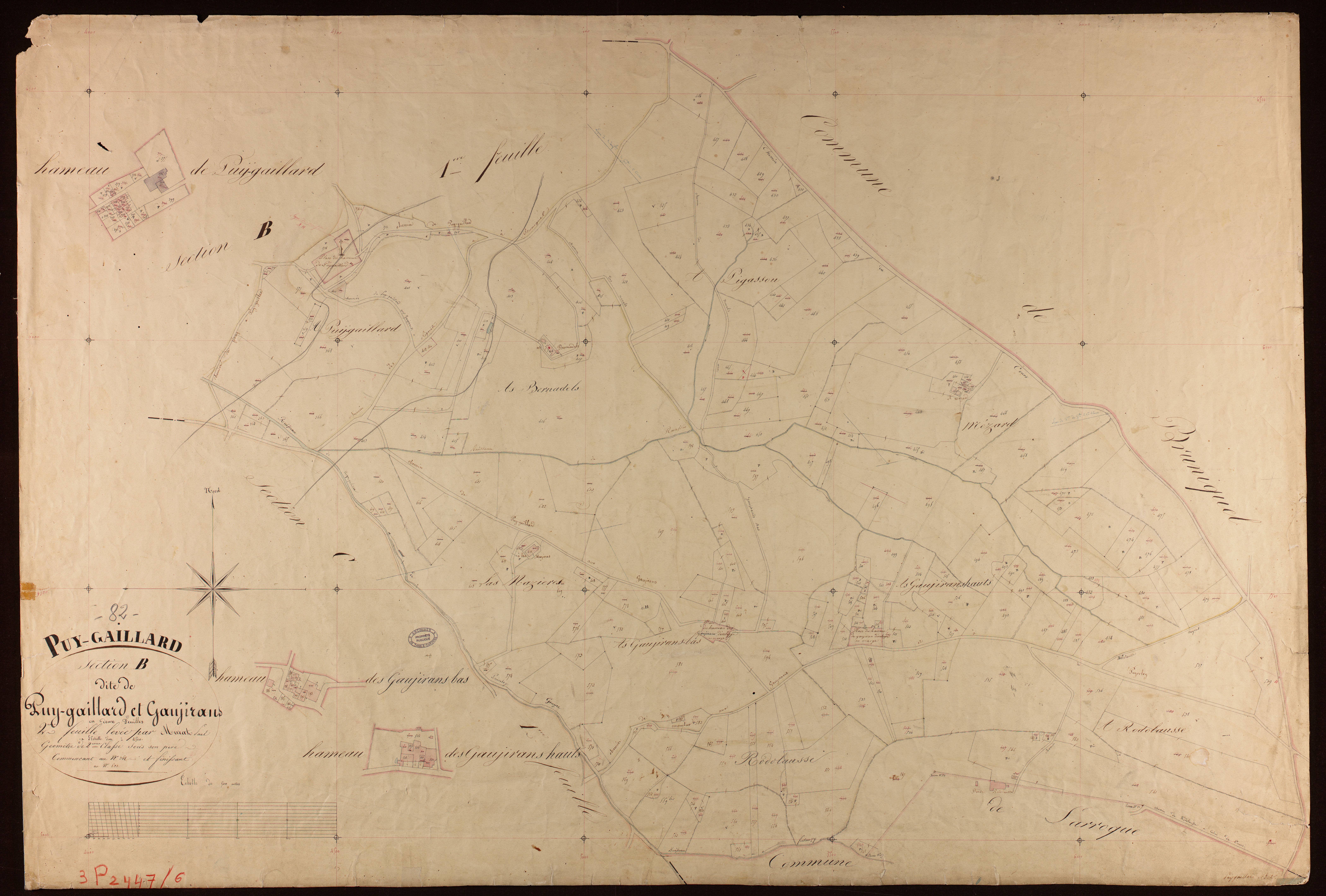 Puygaillard-de-Quercy - Section B - Puygaillard et Gaujirans, 2e feuille