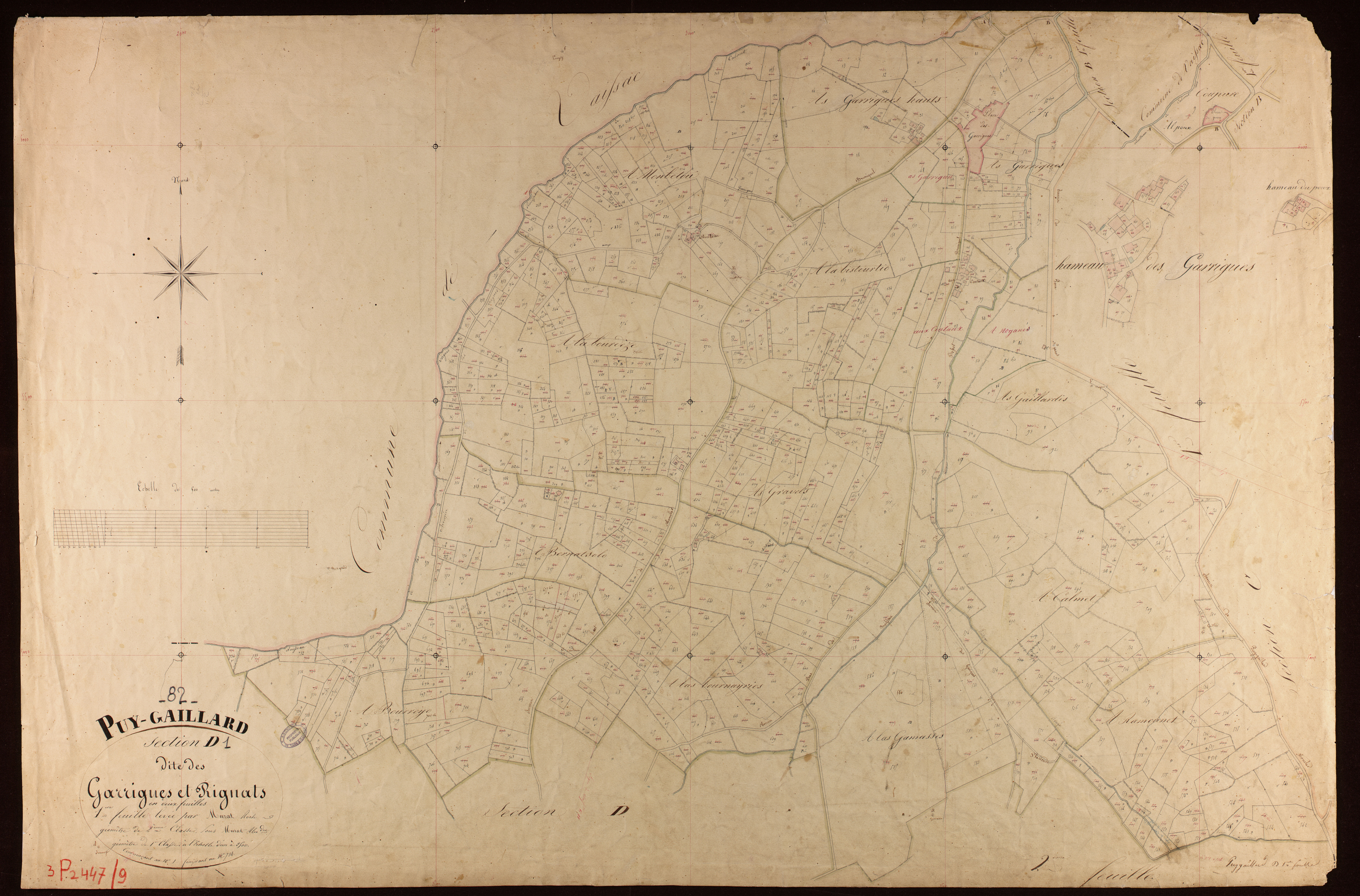 Puygaillard-de-Quercy - Section D - Les Garrigues et Rignats, 1ère feuille