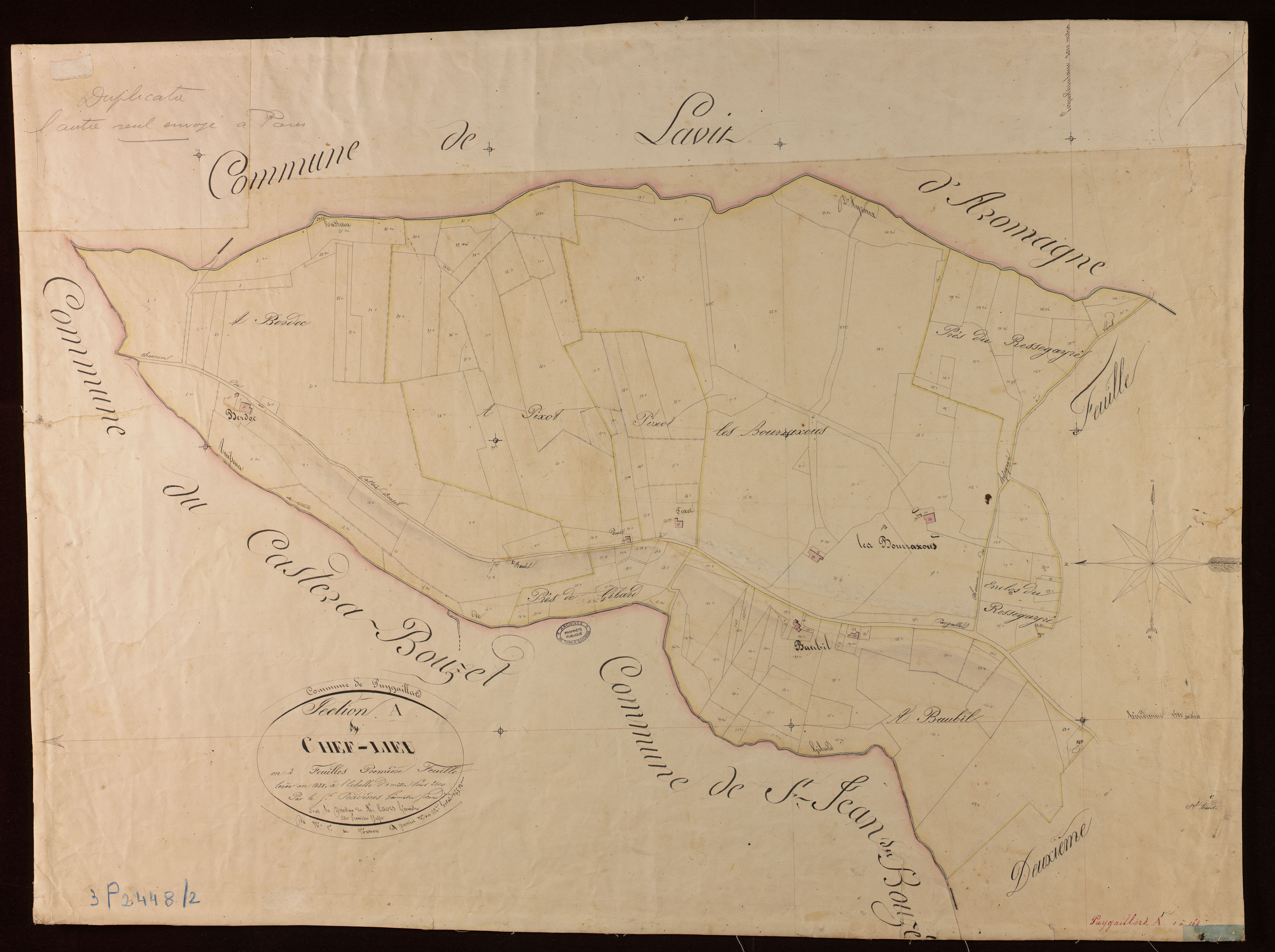 Puygaillard-de-Lomagne - Section A - Le Chef-lieu, 1ère feuille
