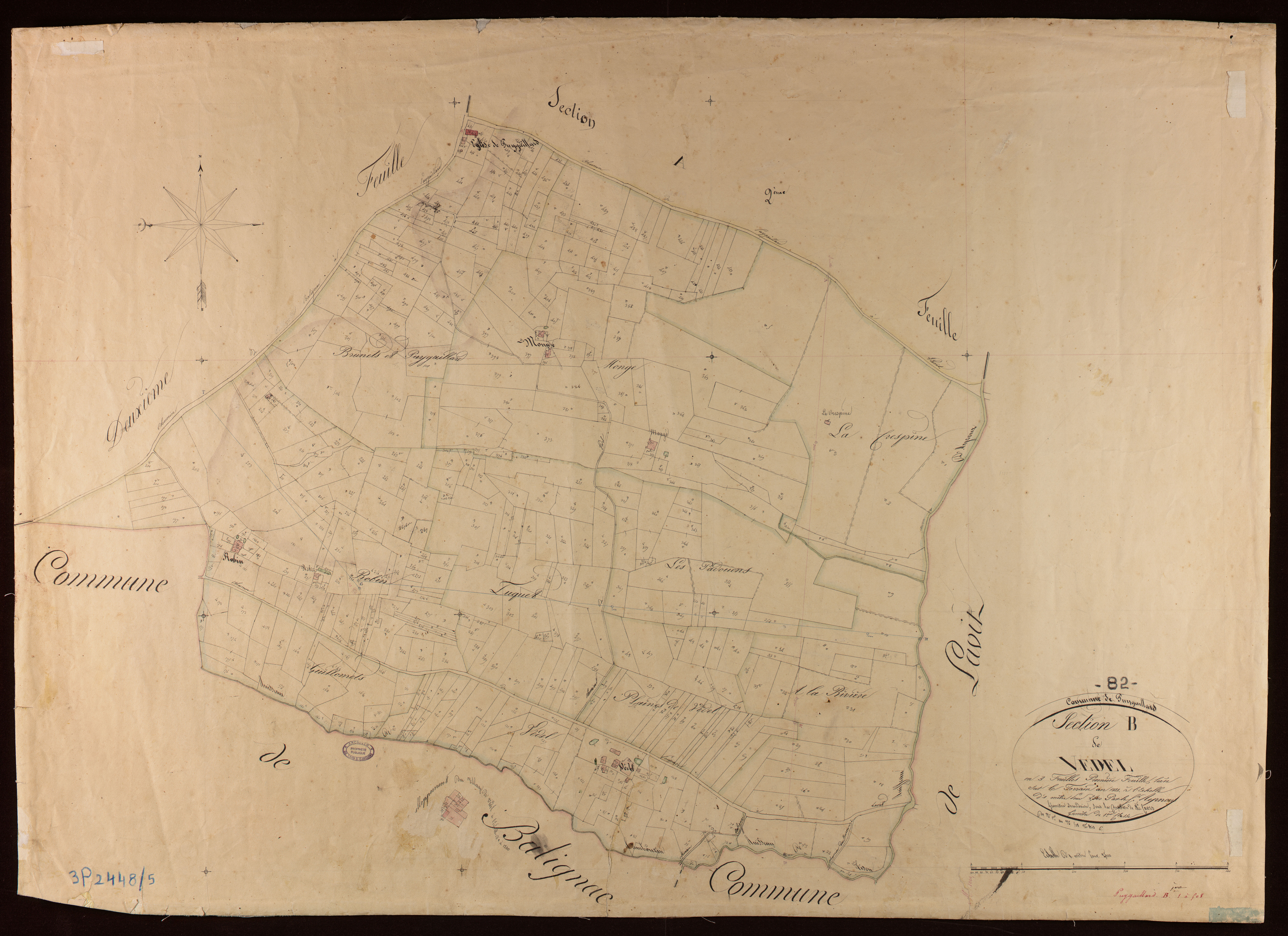 Puygaillard-de-Lomagne - Section B - Vedel, 1ère feuille