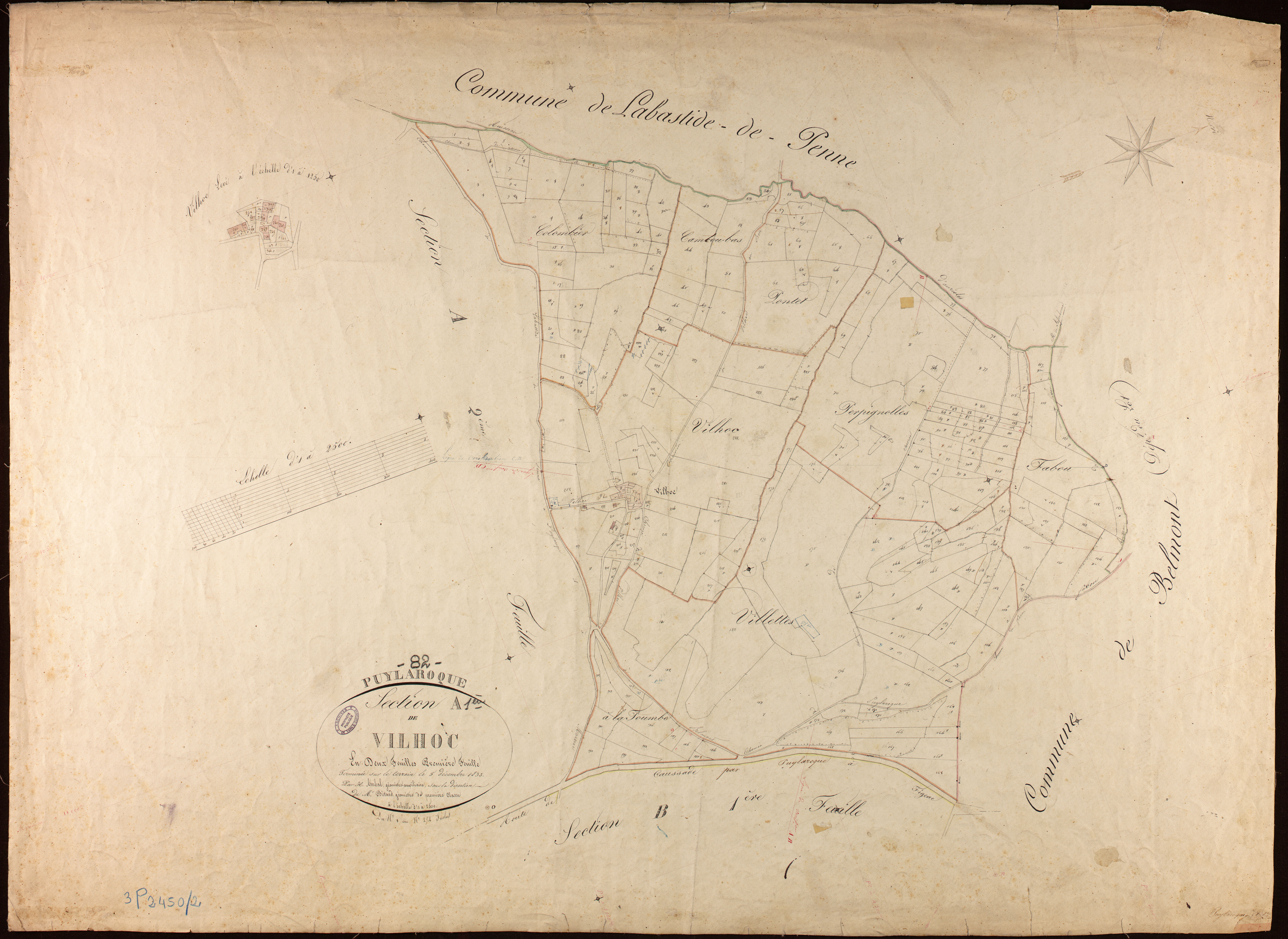Puylaroque - Section A - Vilhoc, 1ère feuille